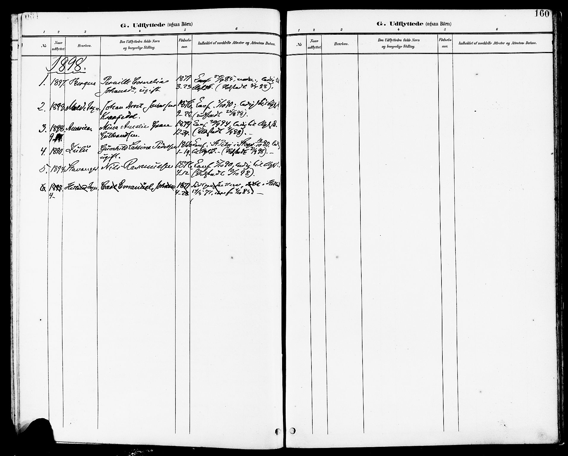 Høyland sokneprestkontor, SAST/A-101799/001/30BA/L0014: Parish register (official) no. A 12, 1890-1898, p. 160