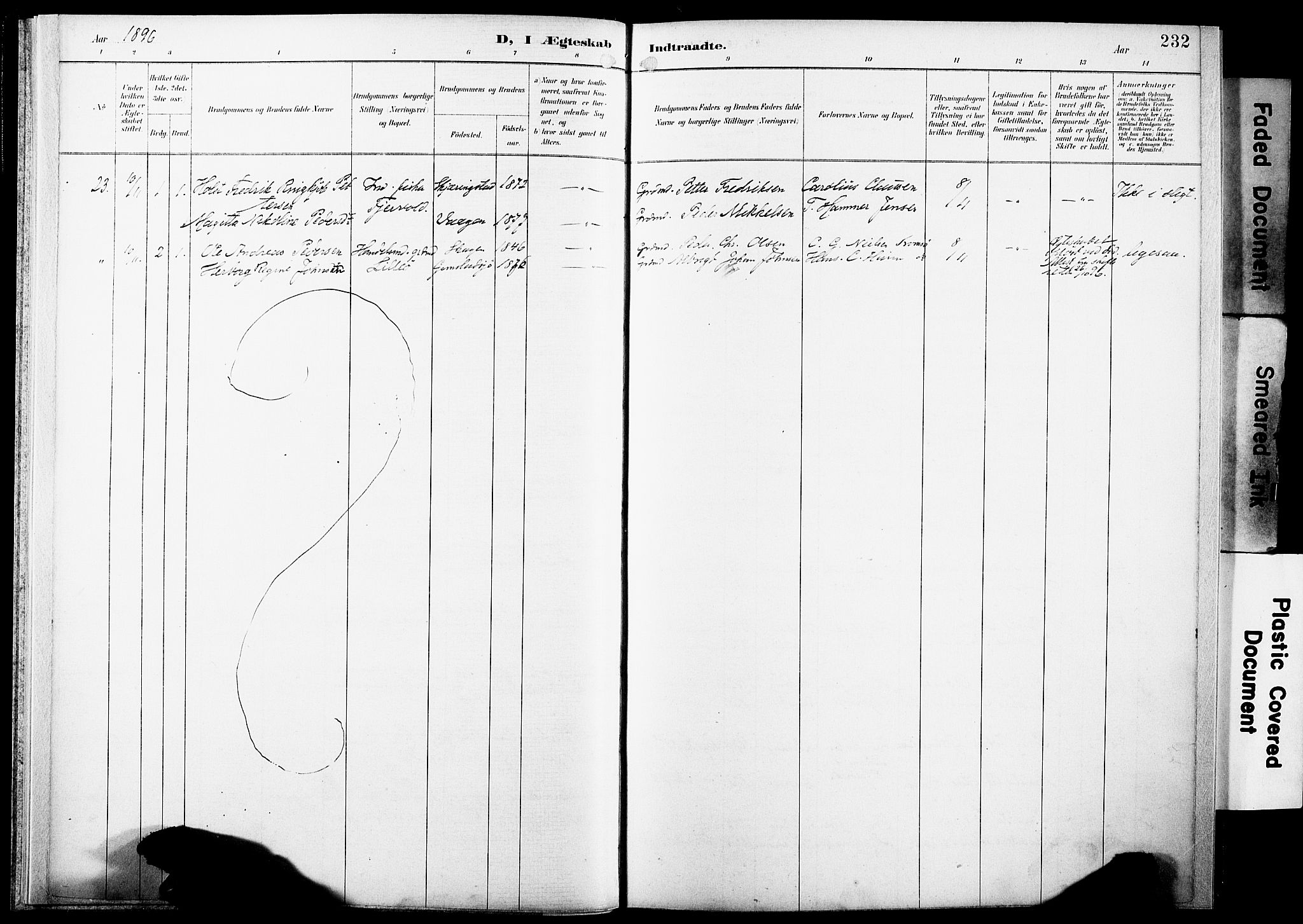 Ministerialprotokoller, klokkerbøker og fødselsregistre - Nordland, AV/SAT-A-1459/891/L1305: Parish register (official) no. 891A10, 1895-1921, p. 232