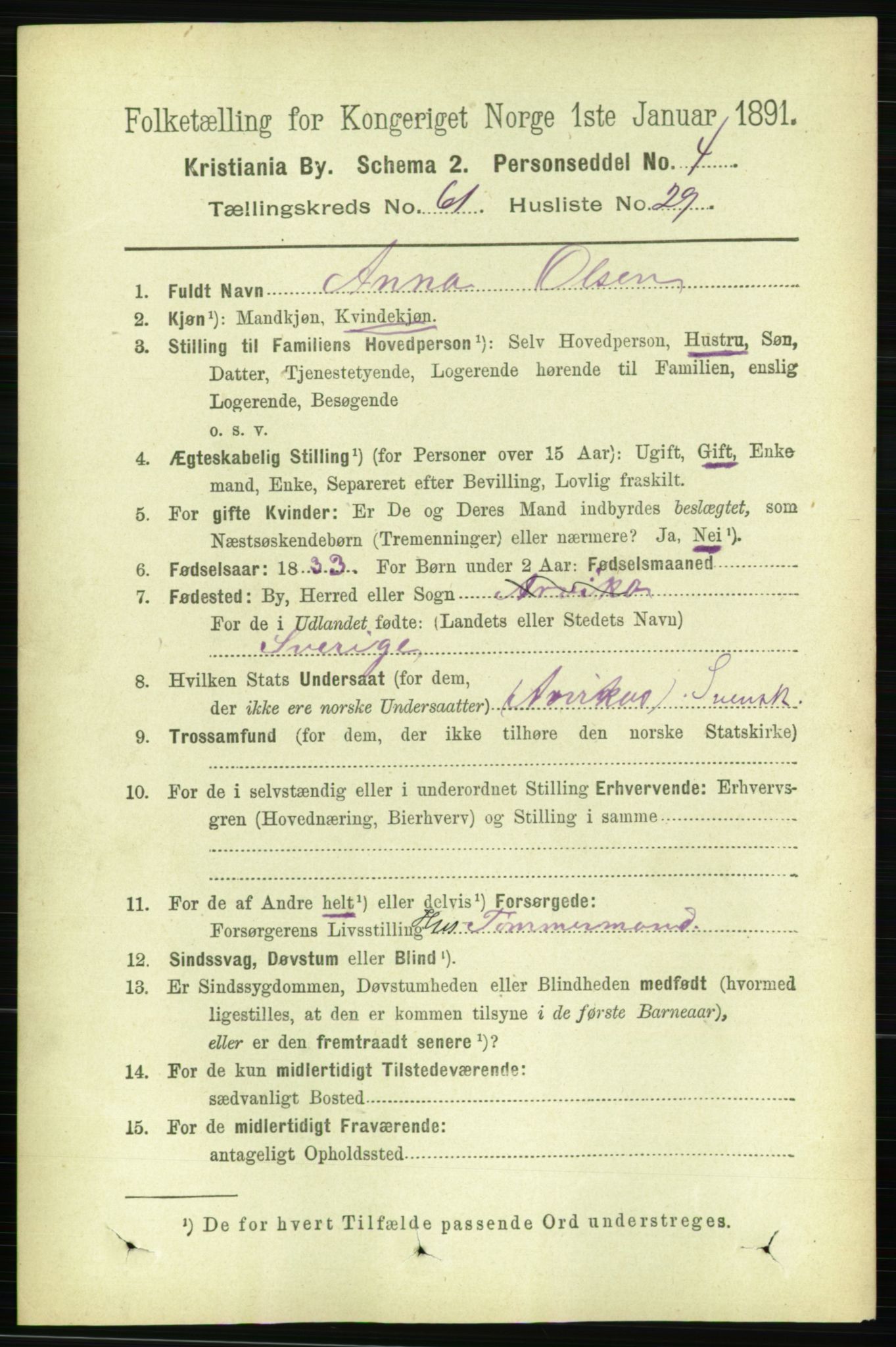 RA, 1891 census for 0301 Kristiania, 1891, p. 32760