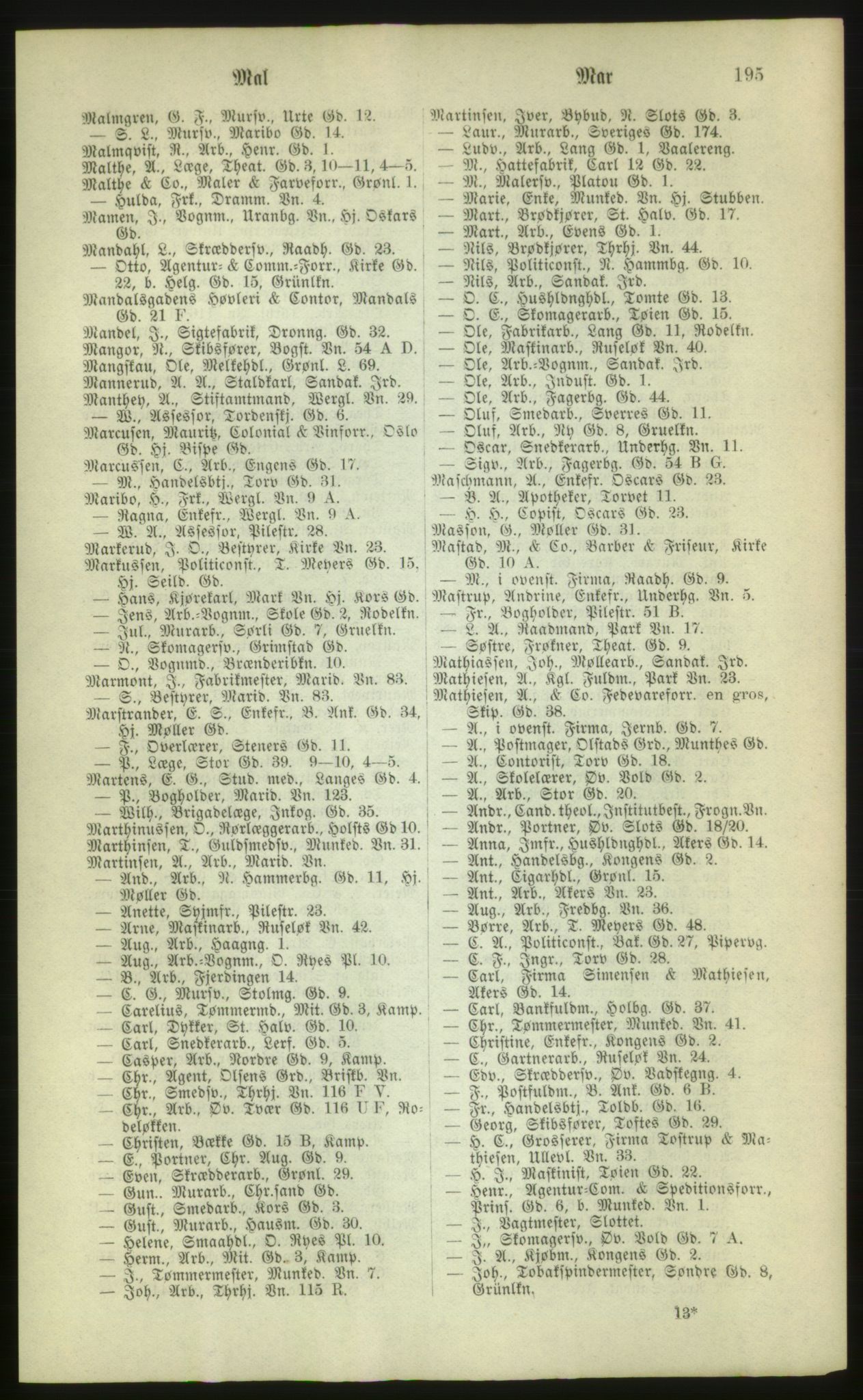 Kristiania/Oslo adressebok, PUBL/-, 1880, p. 195