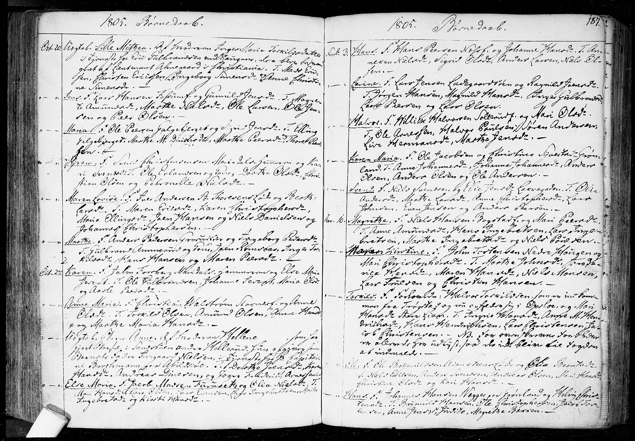 Aker prestekontor kirkebøker, SAO/A-10861/F/L0010: Parish register (official) no. 10, 1786-1809, p. 187