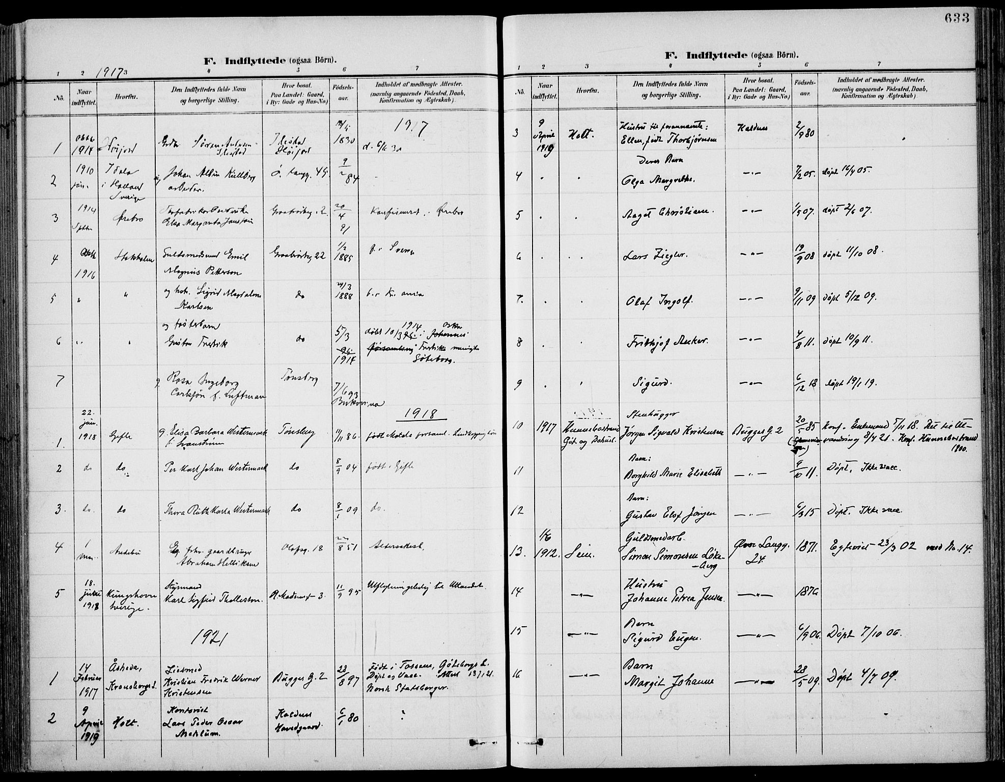 Tønsberg kirkebøker, AV/SAKO-A-330/F/Fa/L0013: Parish register (official) no. I 13, 1900-1913, p. 633