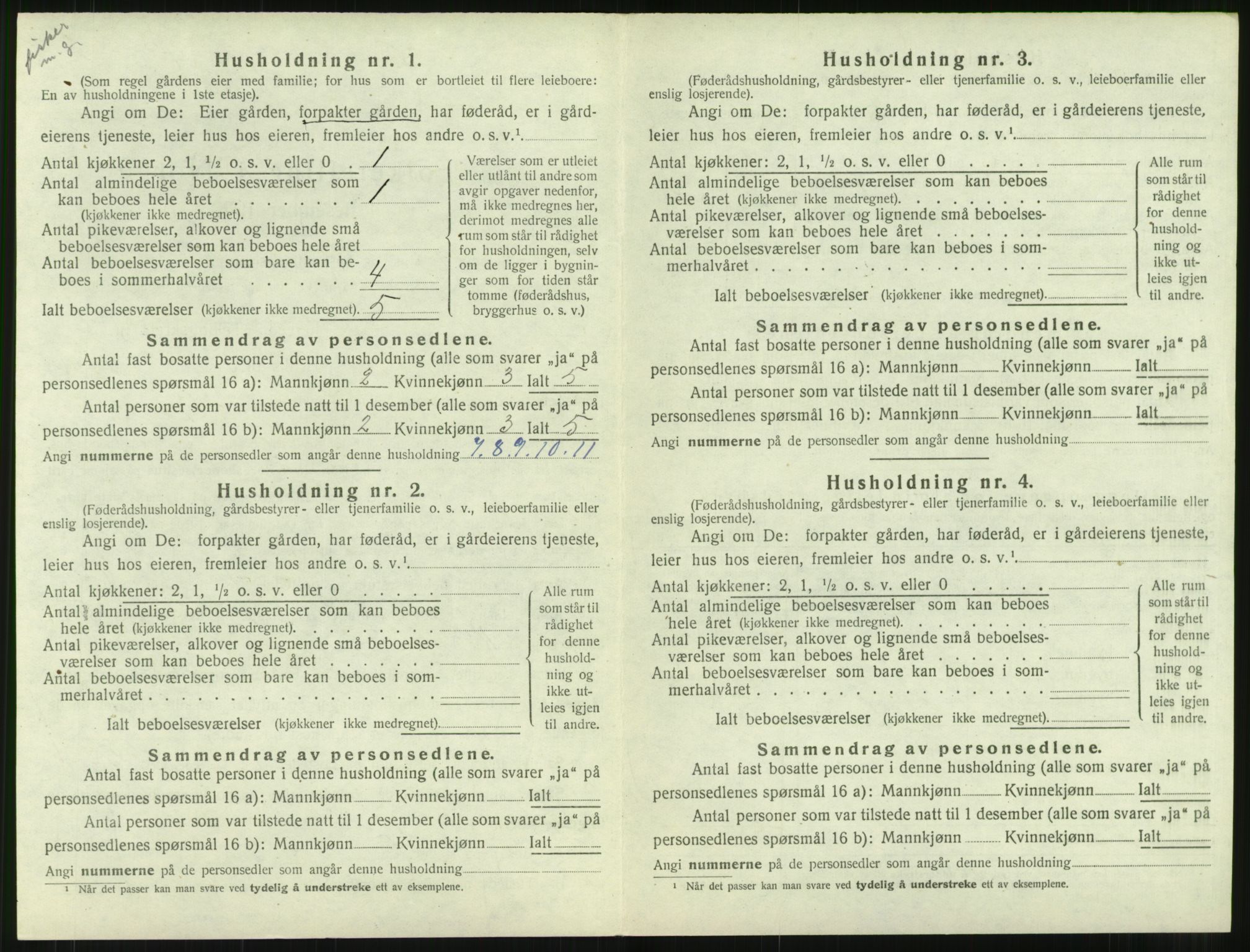 SAT, 1920 census for Hustad, 1920, p. 610