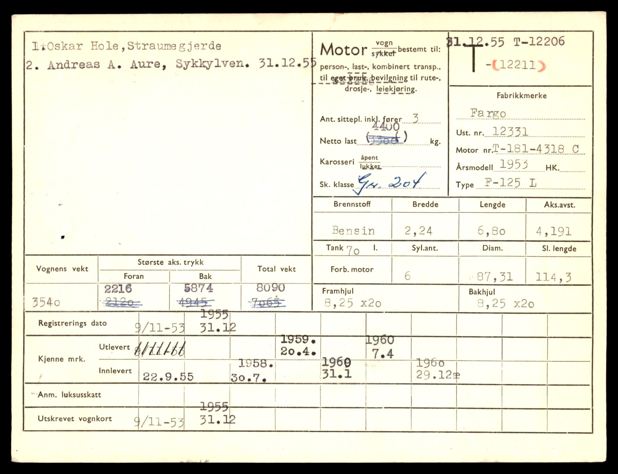 Møre og Romsdal vegkontor - Ålesund trafikkstasjon, AV/SAT-A-4099/F/Fe/L0033: Registreringskort for kjøretøy T 12151 - T 12474, 1927-1998, p. 1473