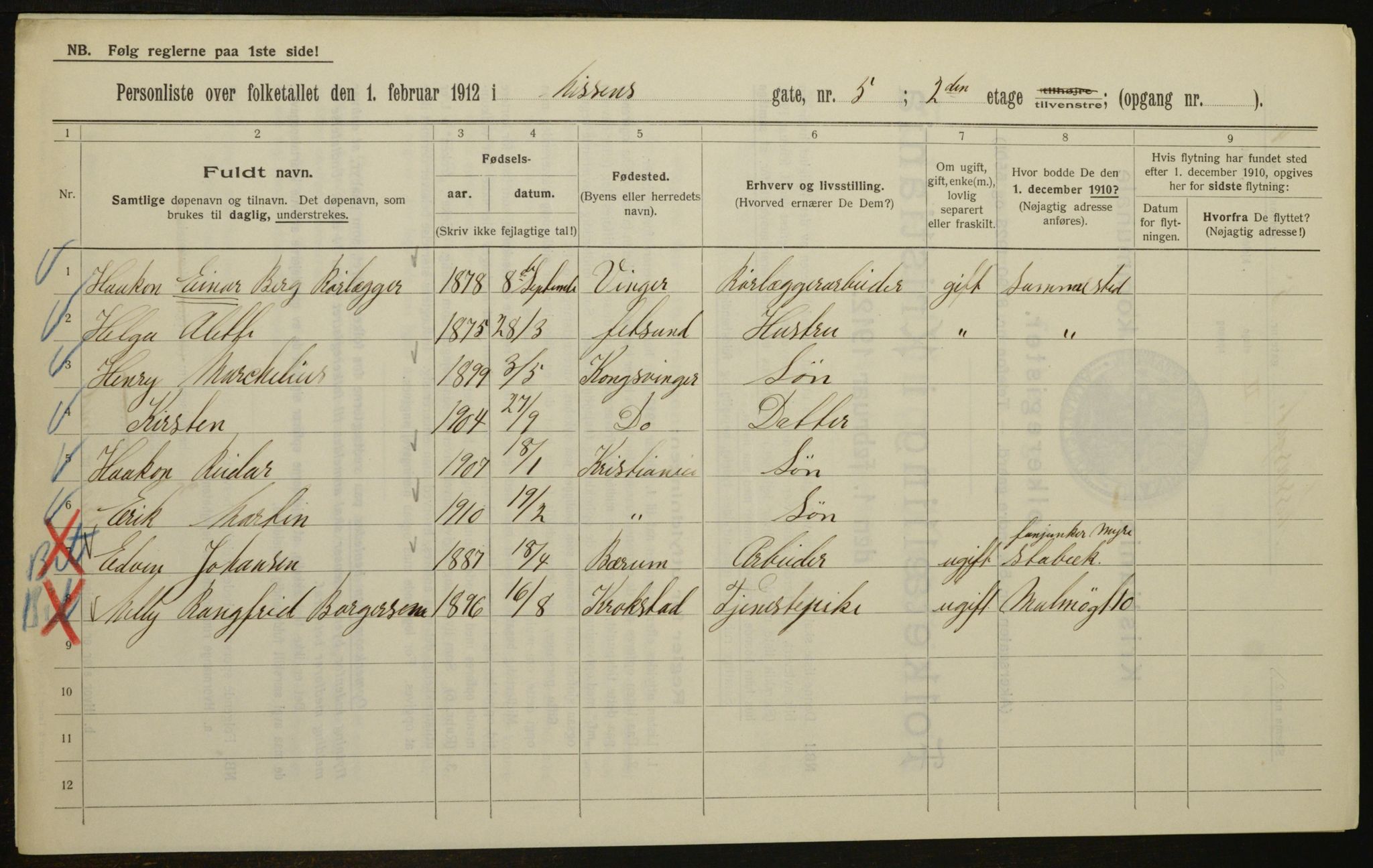 OBA, Municipal Census 1912 for Kristiania, 1912, p. 71779