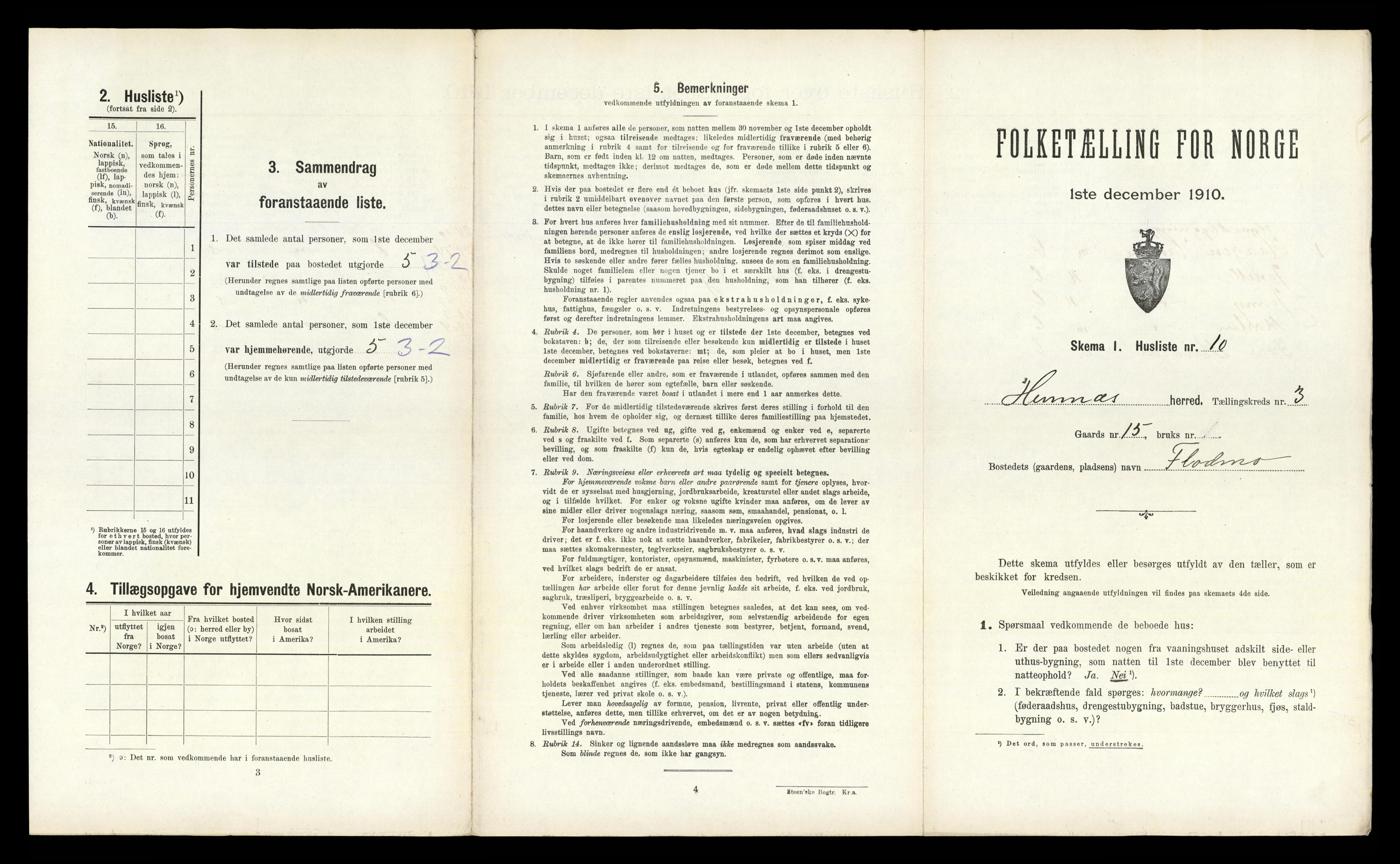 RA, 1910 census for Hemnes, 1910, p. 894