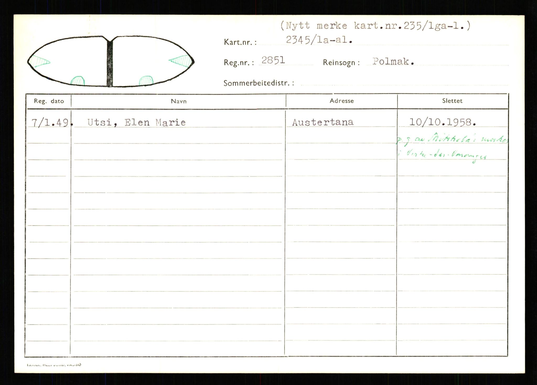 Lappefogden i Finnmark/Reindriftsforvaltningen Øst-Finnmark, AV/SATØ-S-1461/G/Ge/Gea/L0007: Slettede reinmerker: Karasjok, Kautokeino, Polmak og Varanger, 1934-1992, p. 219