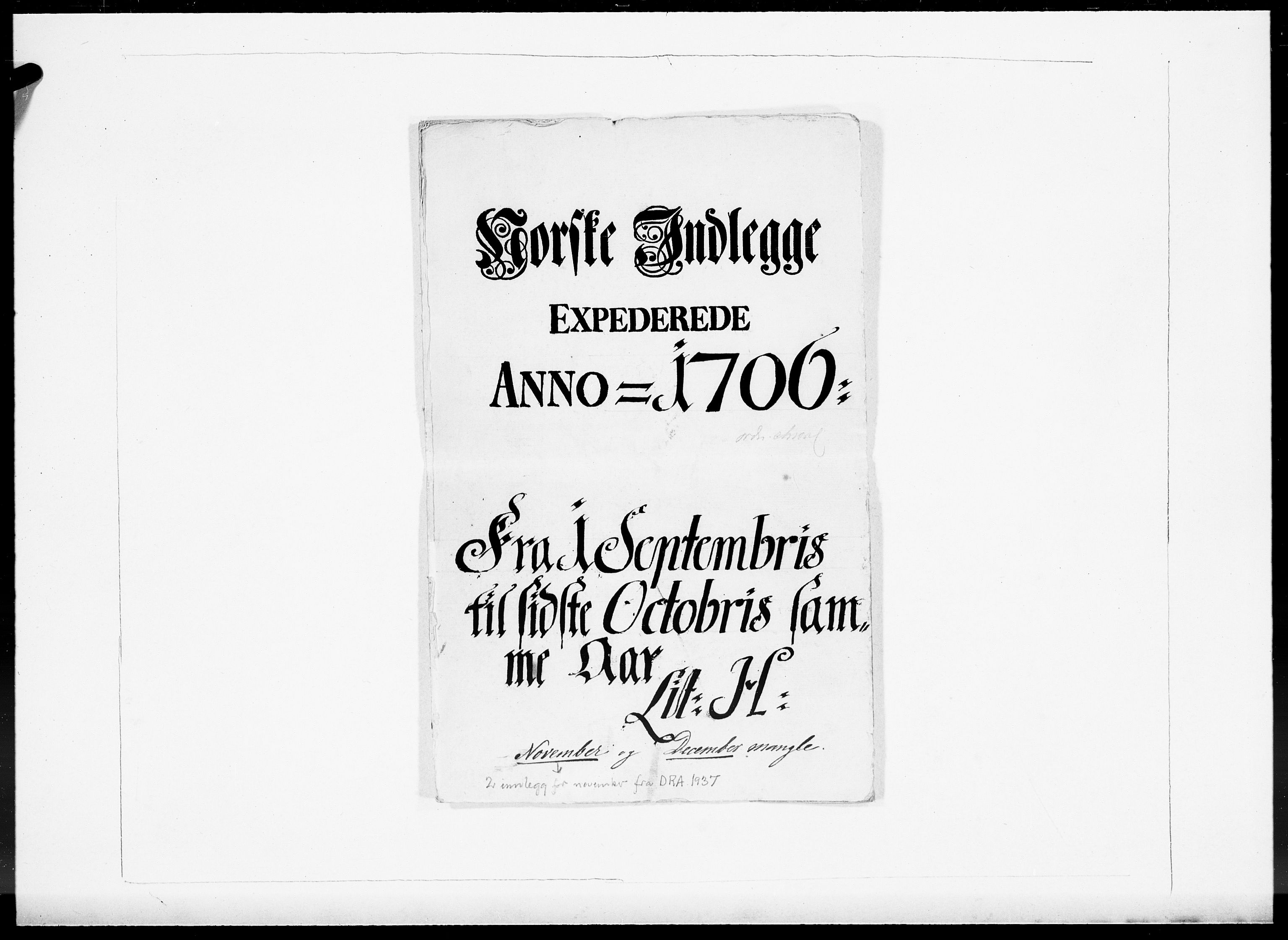 Danske Kanselli 1572-1799, RA/EA-3023/F/Fc/Fcc/Fcca/L0060: Norske innlegg 1572-1799, Mgl. nov.-des., 1706, p. 549