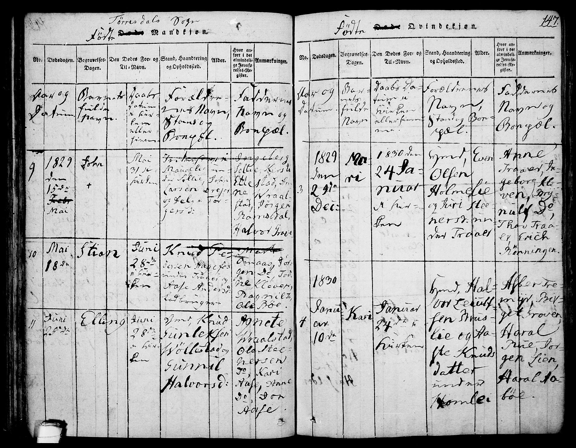 Drangedal kirkebøker, SAKO/A-258/F/Fa/L0005: Parish register (official) no. 5 /2, 1814-1831, p. 147