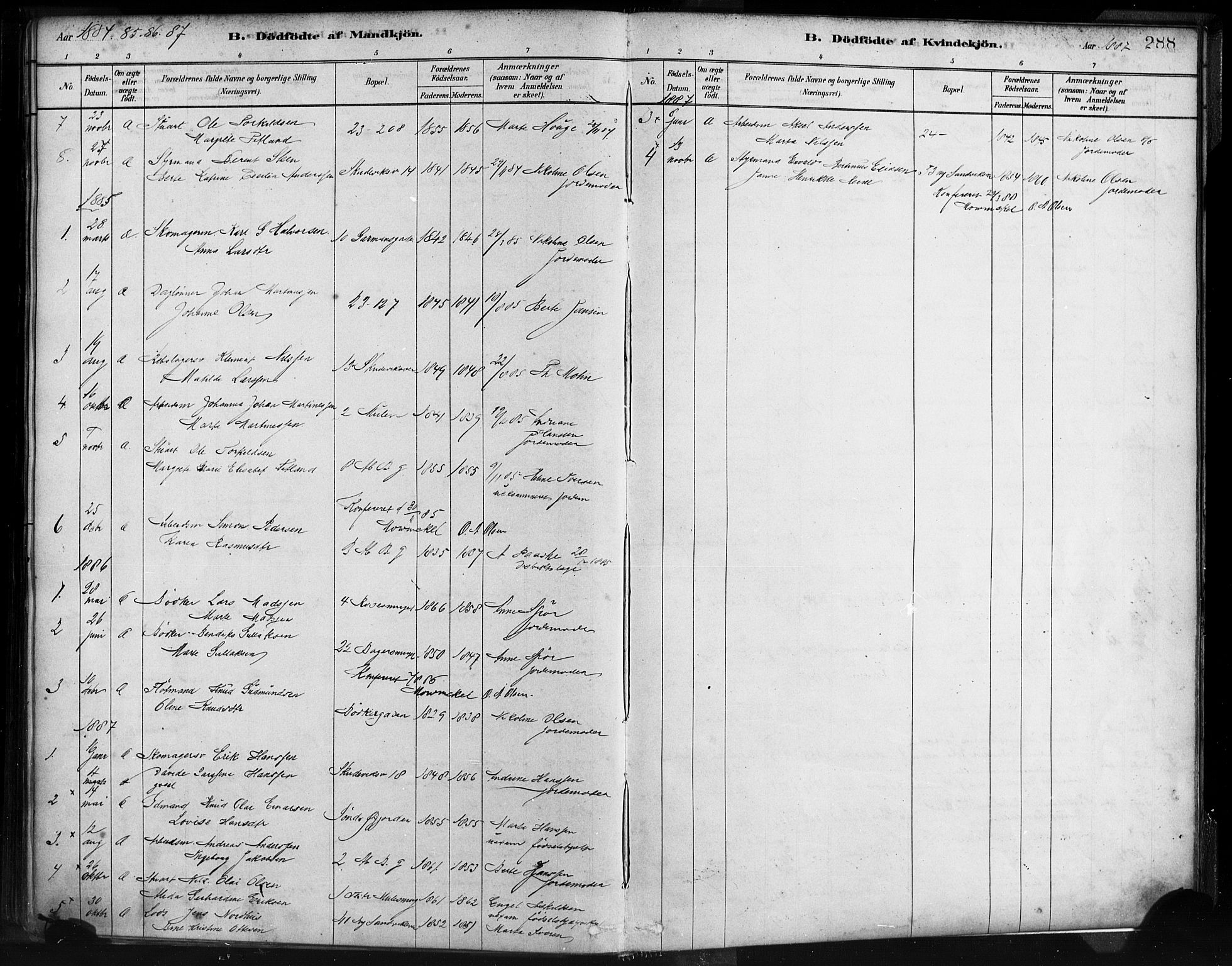 Sandviken Sokneprestembete, SAB/A-77601/H/Ha/L0004: Parish register (official) no. B 1, 1878-1891, p. 288