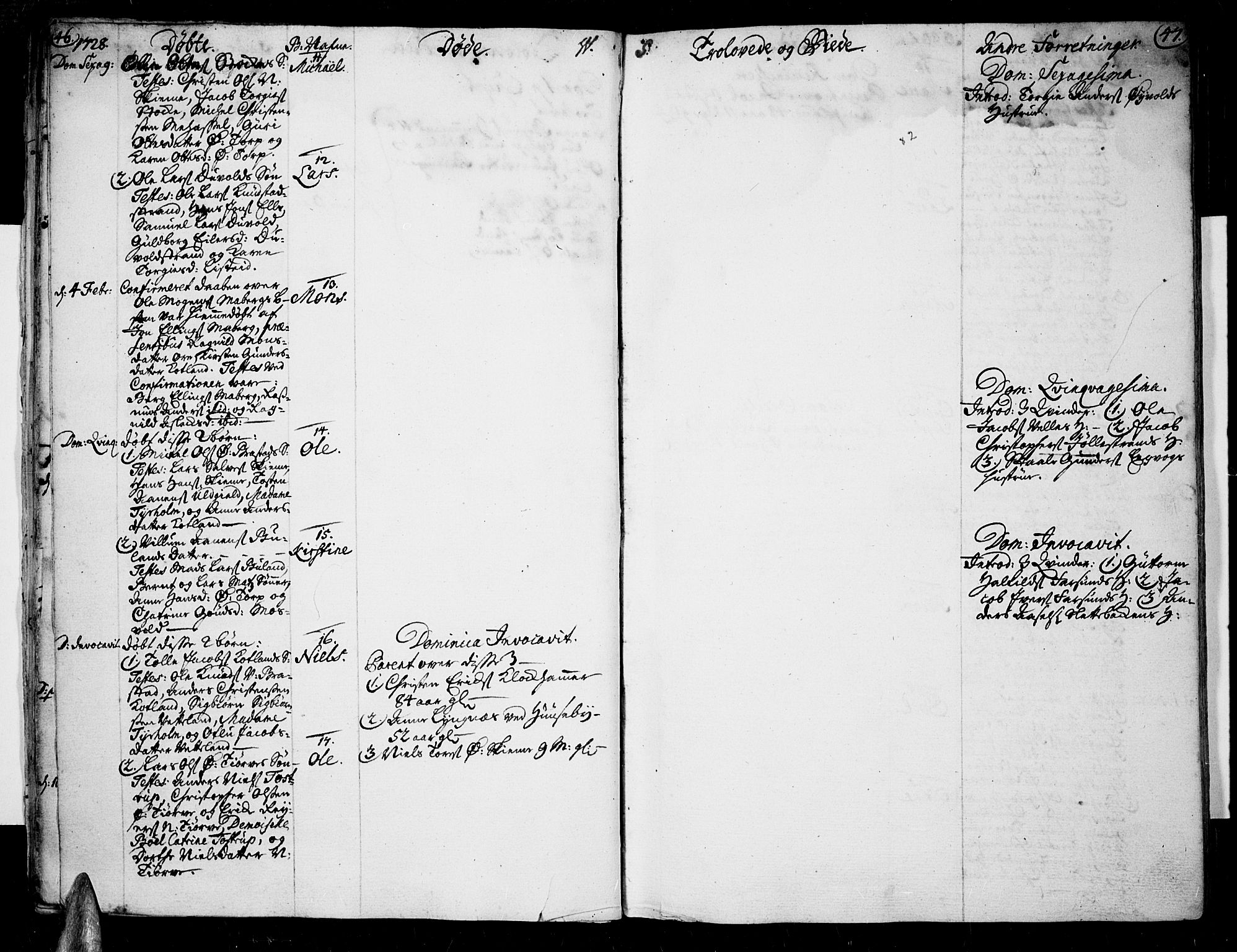 Lista sokneprestkontor, AV/SAK-1111-0027/F/Fa/L0002: Parish register (official) no. A 2 /1, 1726-1742, p. 46-47