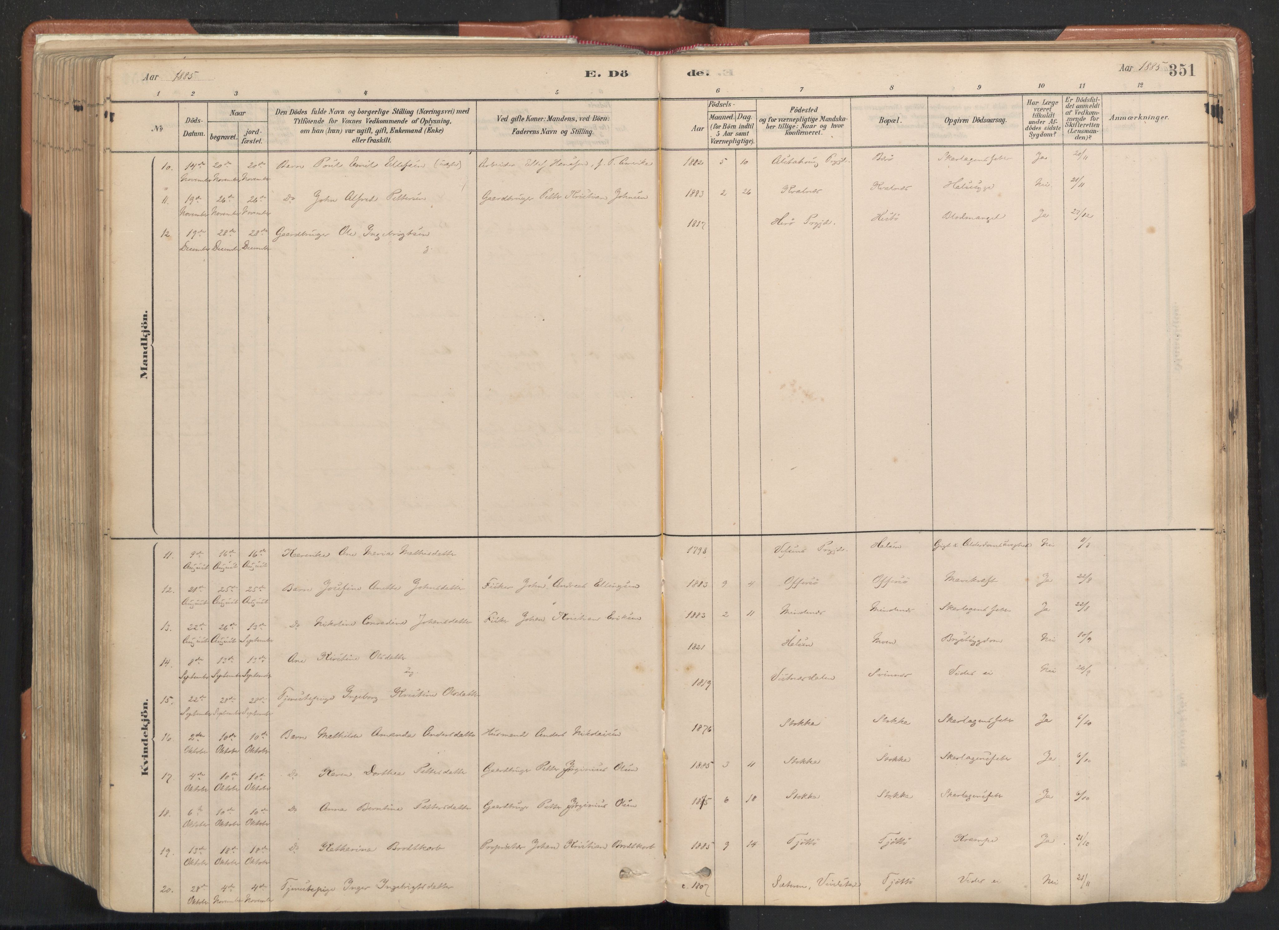 Ministerialprotokoller, klokkerbøker og fødselsregistre - Nordland, AV/SAT-A-1459/817/L0264: Parish register (official) no. 817A04, 1878-1907, p. 351