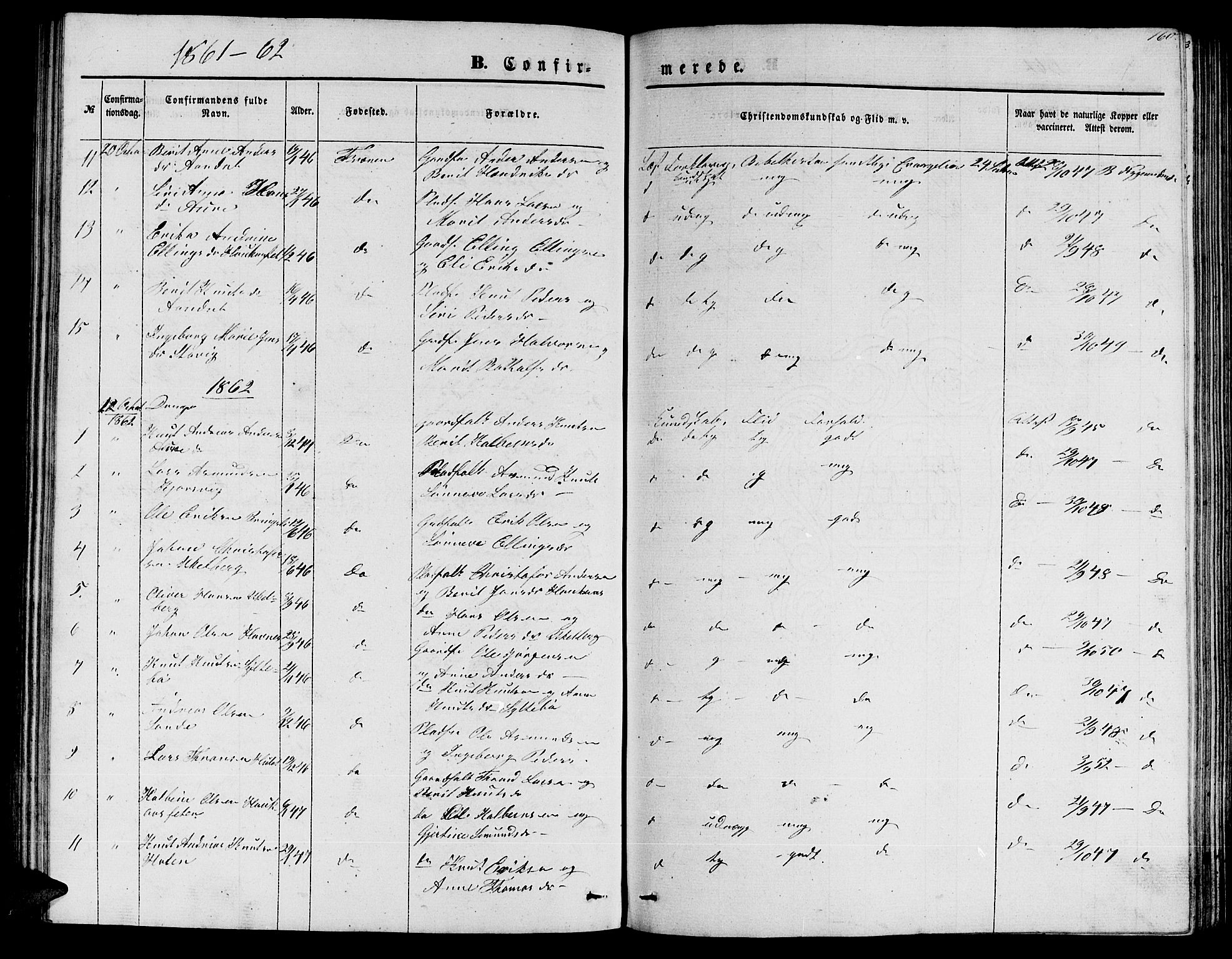 Ministerialprotokoller, klokkerbøker og fødselsregistre - Møre og Romsdal, SAT/A-1454/565/L0753: Parish register (copy) no. 565C02, 1845-1870, p. 160