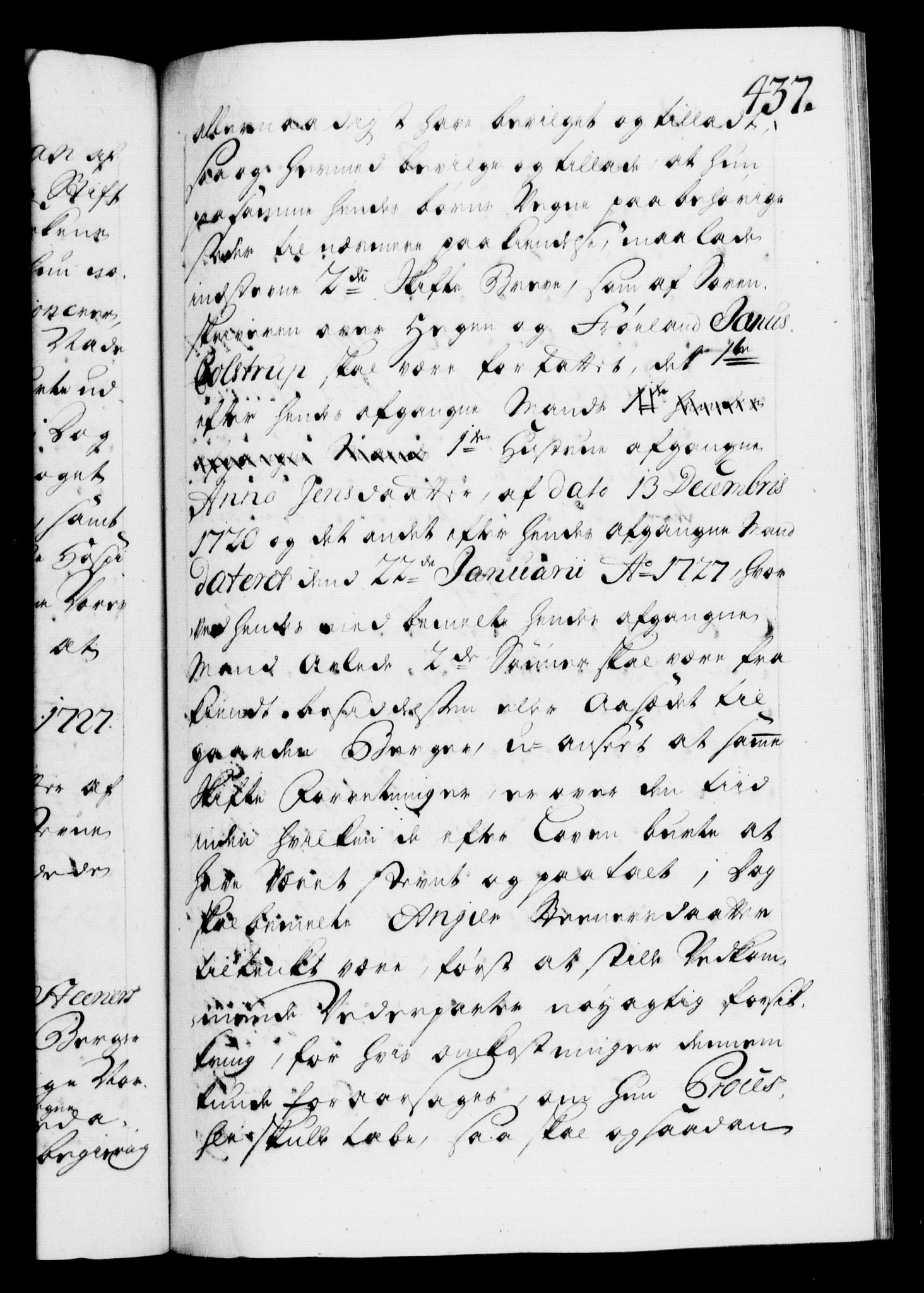 Danske Kanselli 1572-1799, AV/RA-EA-3023/F/Fc/Fca/Fcaa/L0025: Norske registre, 1726-1728, p. 437a