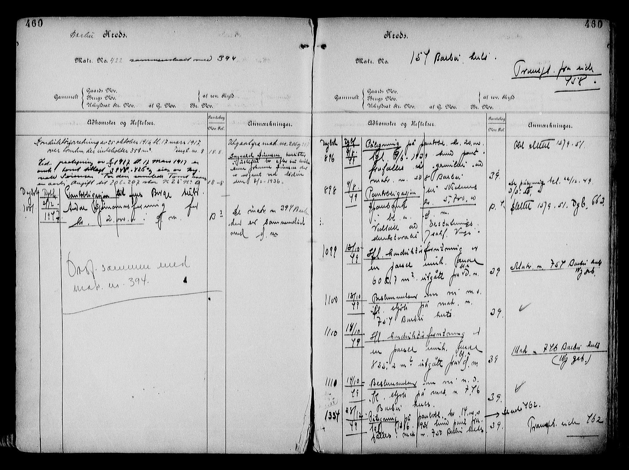 Arendal byfogd, AV/SAK-1222-0001/G/Ga/L0014: Mortgage register no. 12, 1865-1960, p. 460