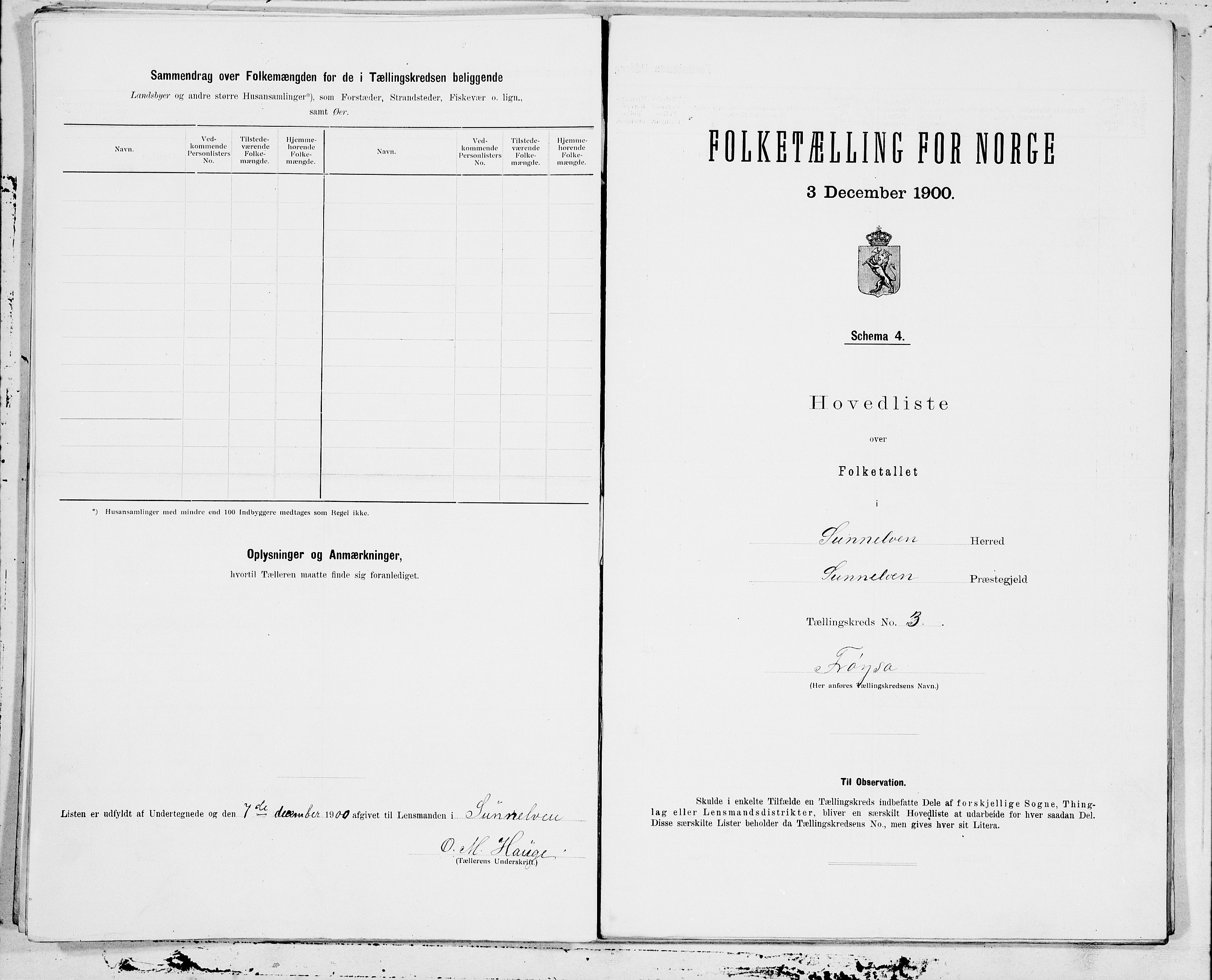 SAT, 1900 census for Sunnylven, 1900, p. 6