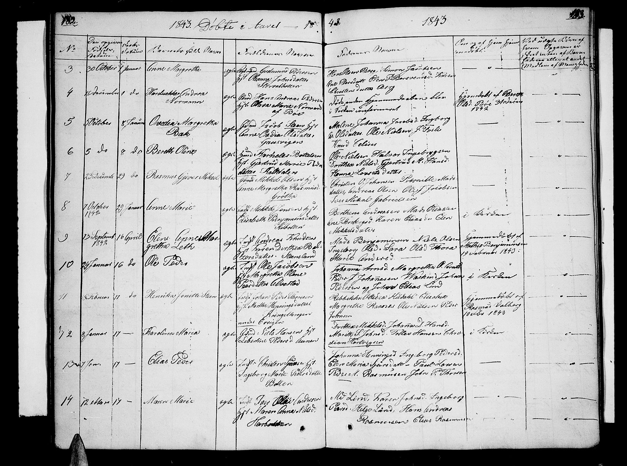 Trondenes sokneprestkontor, SATØ/S-1319/H/Hb/L0005klokker: Parish register (copy) no. 5, 1834-1845, p. 182-183
