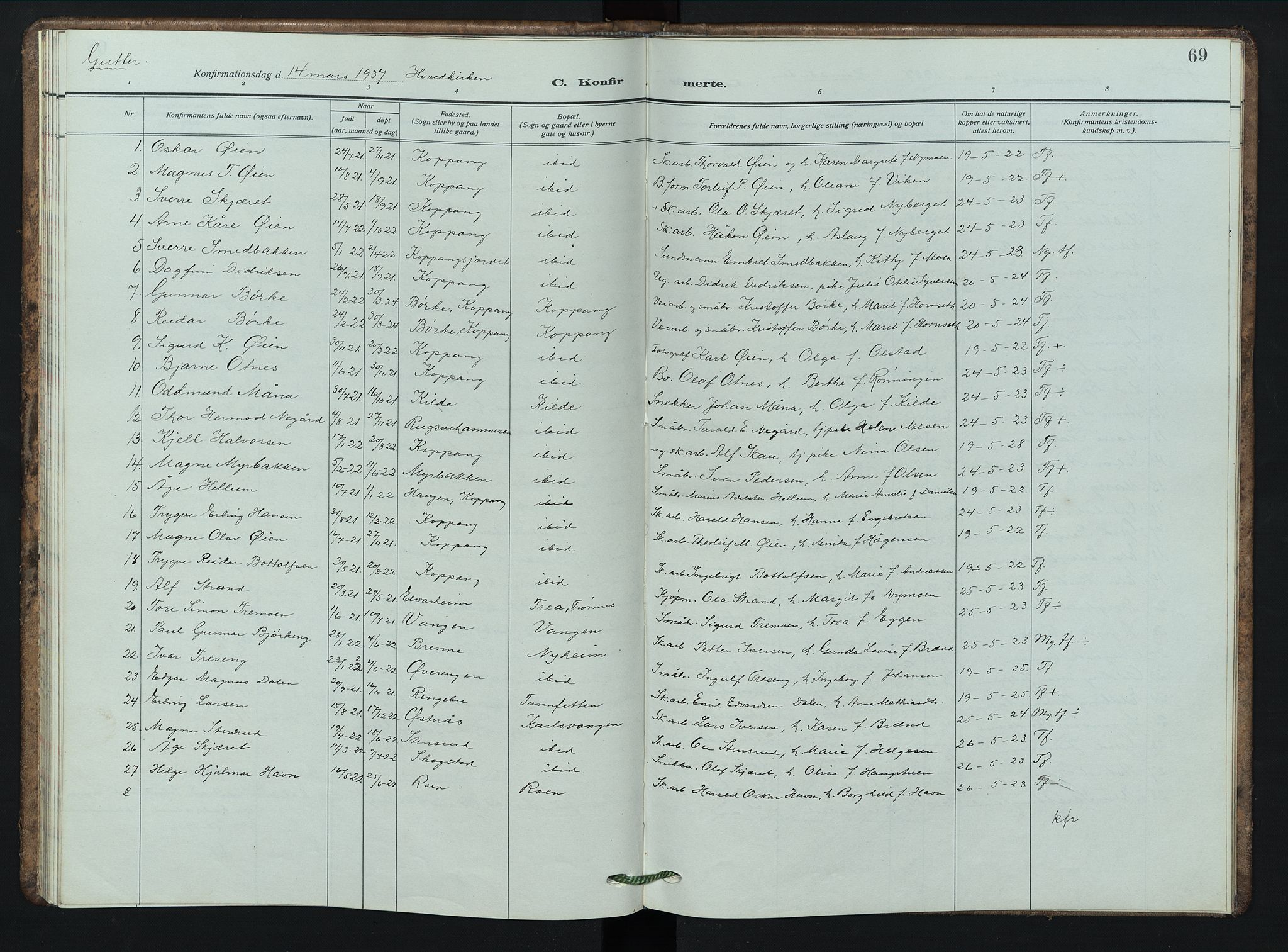 Stor-Elvdal prestekontor, AV/SAH-PREST-052/H/Ha/Hab/L0006: Parish register (copy) no. 6, 1921-1948, p. 69