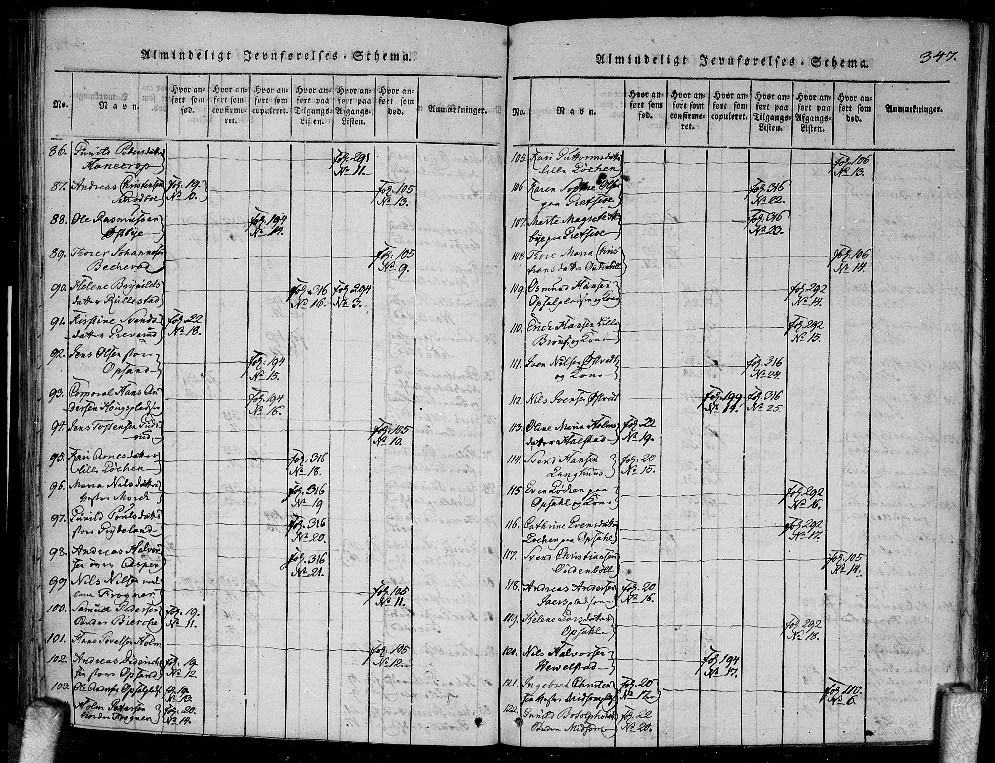 Kråkstad prestekontor Kirkebøker, AV/SAO-A-10125a/F/Fa/L0003: Parish register (official) no. I 3, 1813-1824, p. 347