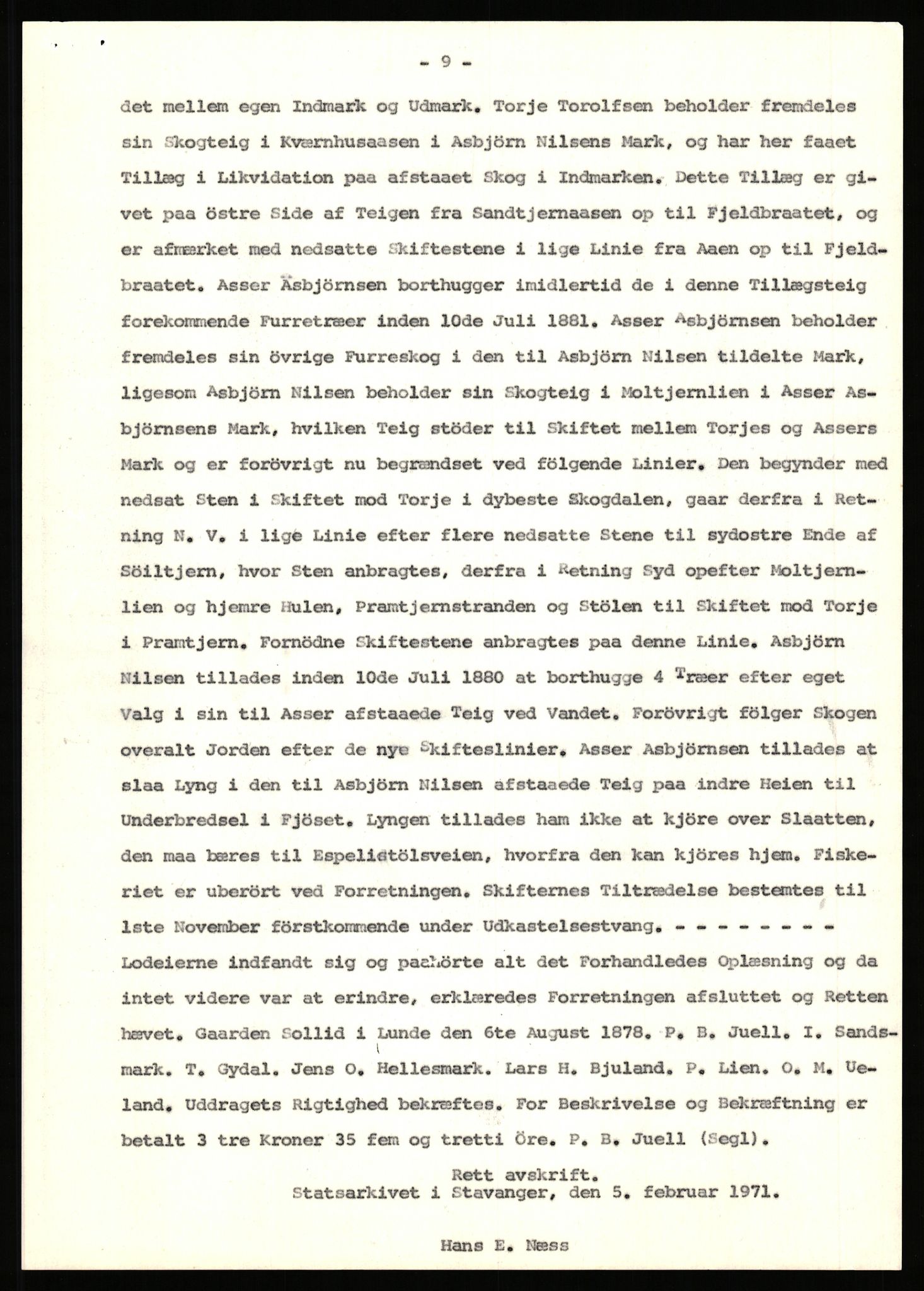 Statsarkivet i Stavanger, AV/SAST-A-101971/03/Y/Yj/L0078: Avskrifter sortert etter gårdsnavn: Solli i Lund - Staurland, 1750-1930, p. 70