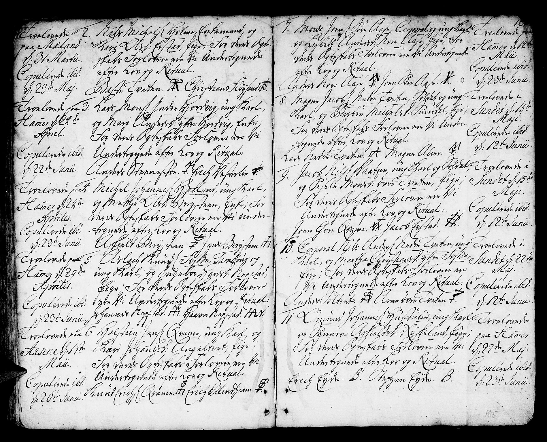 Hamre sokneprestembete, AV/SAB-A-75501/H/Ha/Haa/Haaa/L0007: Parish register (official) no. A 7, 1762-1777, p. 185