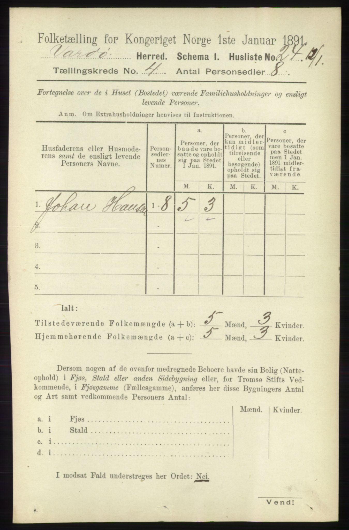 RA, 1891 census for 2028 Vardø, 1891, p. 1078
