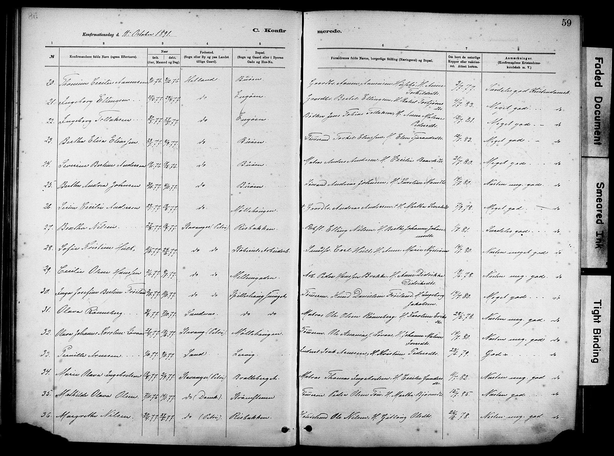 St. Johannes sokneprestkontor, SAST/A-101814/001/30/30BA/L0002: Parish register (official) no. A 2, 1885-1899, p. 59