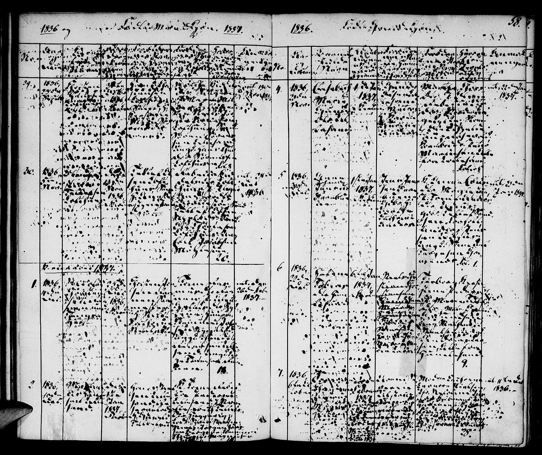 Vestre Moland sokneprestkontor, SAK/1111-0046/F/Fa/Fab/L0004: Parish register (official) no. A 4, 1835-1843, p. 58