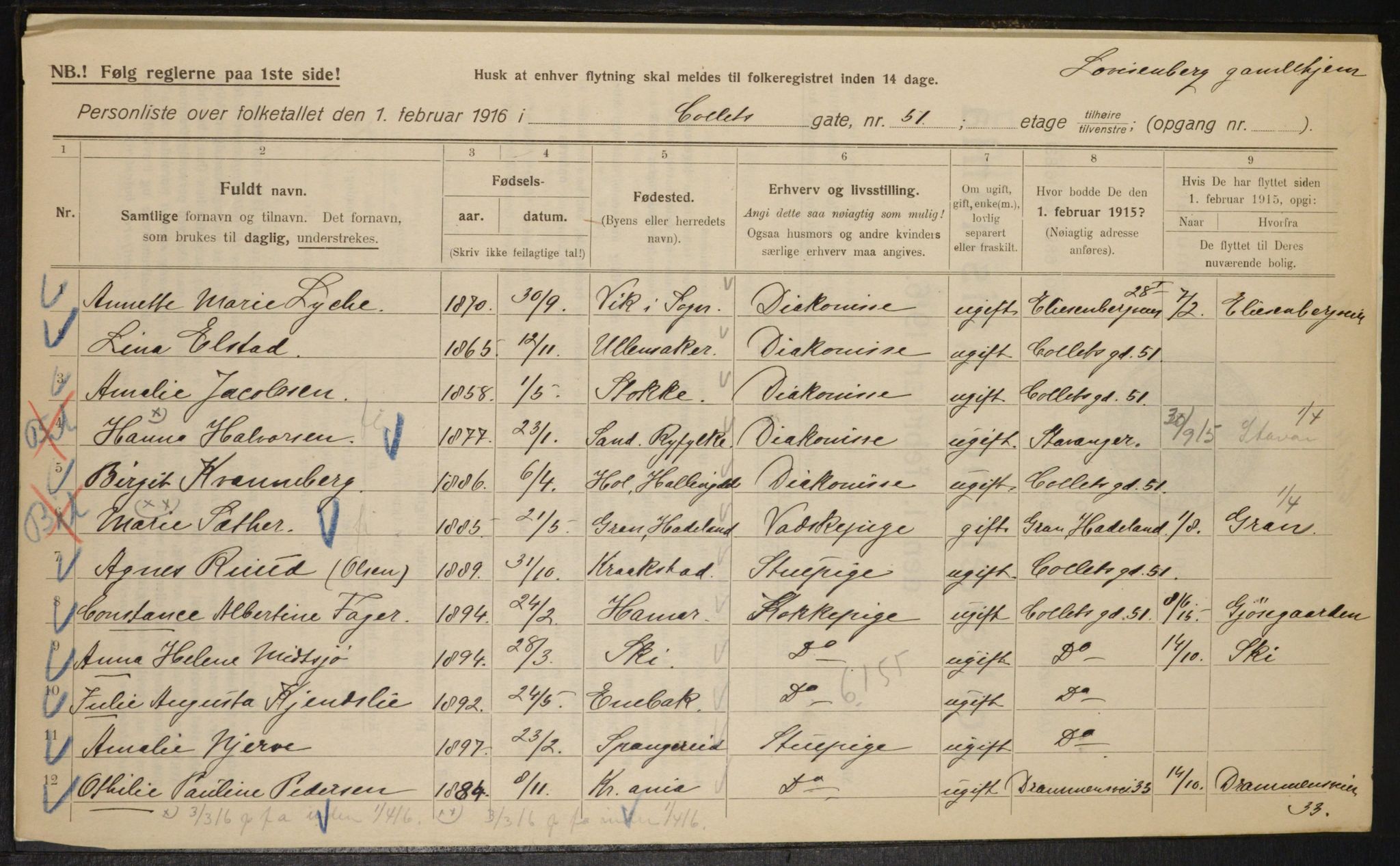 OBA, Municipal Census 1916 for Kristiania, 1916, p. 13332