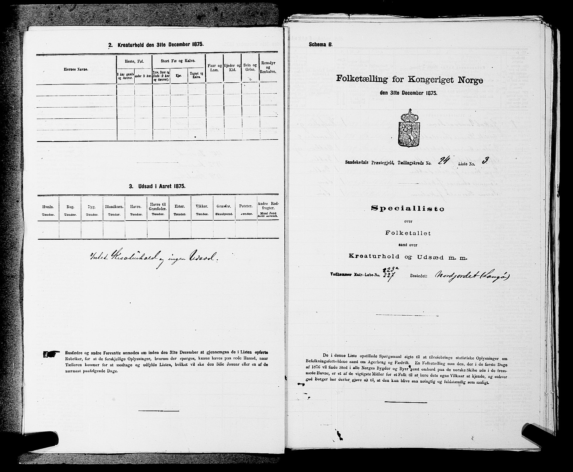 SAKO, 1875 census for 0816P Sannidal, 1875, p. 1847