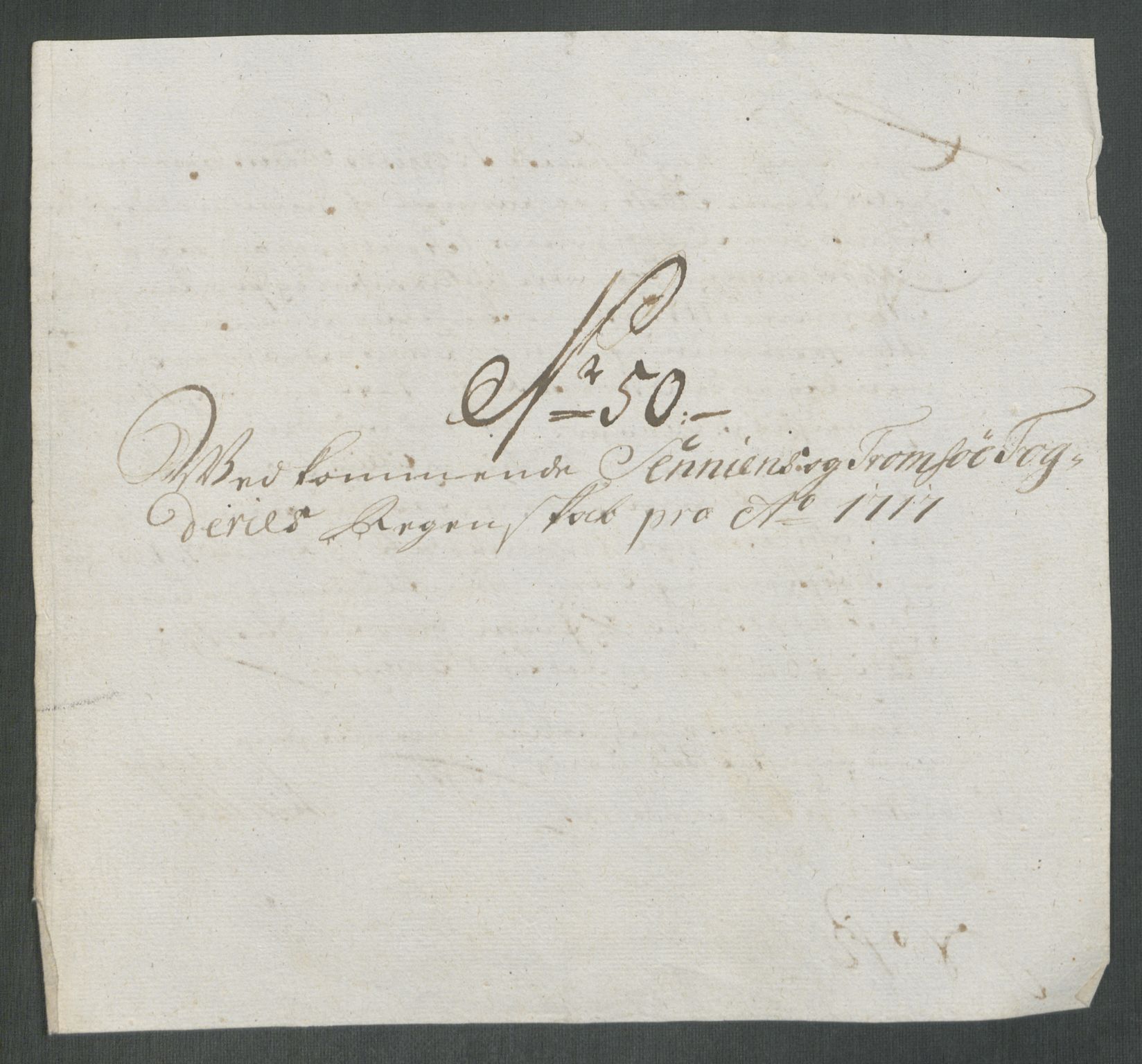 Rentekammeret inntil 1814, Reviderte regnskaper, Fogderegnskap, AV/RA-EA-4092/R68/L4763: Fogderegnskap Senja og Troms, 1717, p. 313