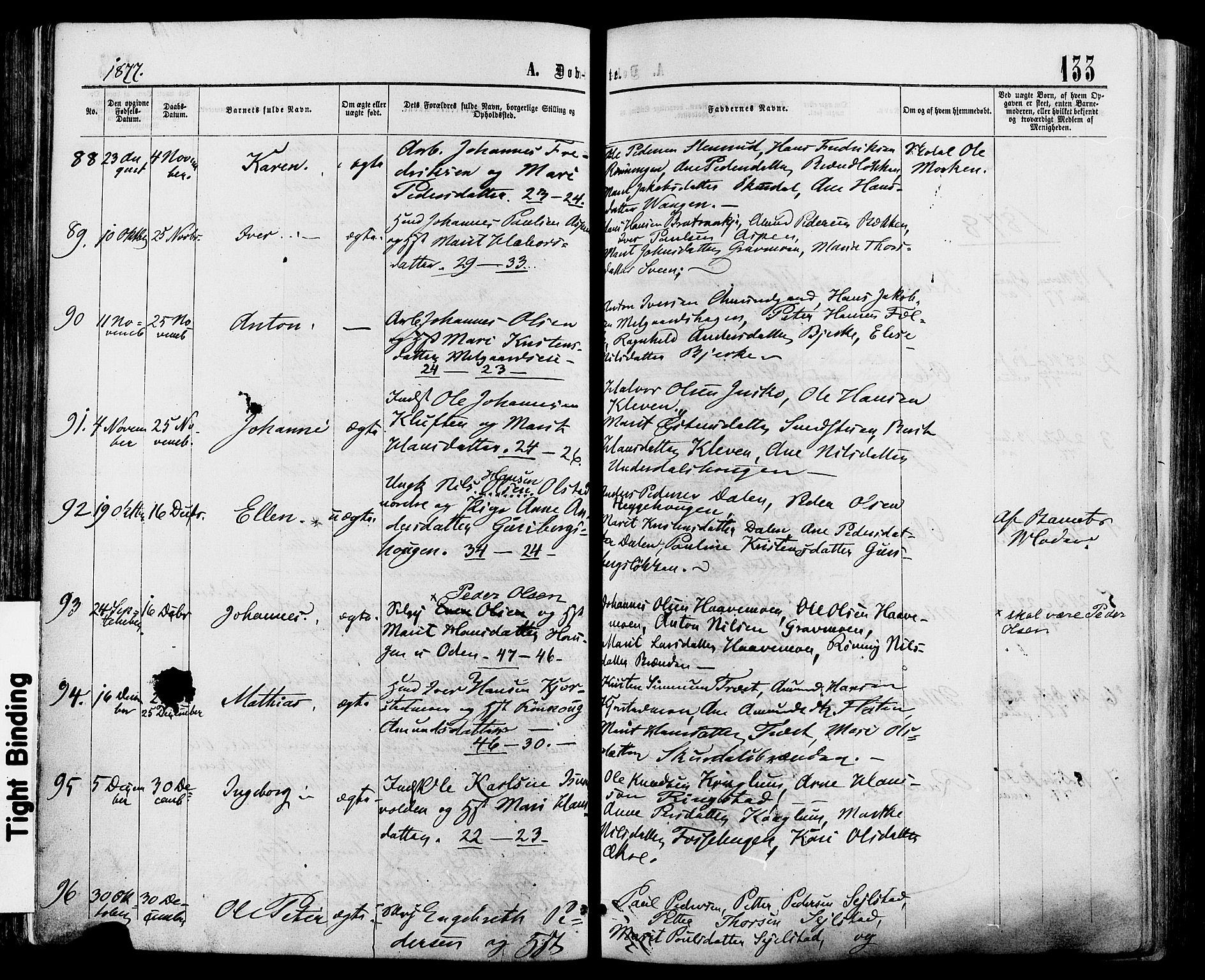 Sør-Fron prestekontor, SAH/PREST-010/H/Ha/Haa/L0002: Parish register (official) no. 2, 1864-1880, p. 133