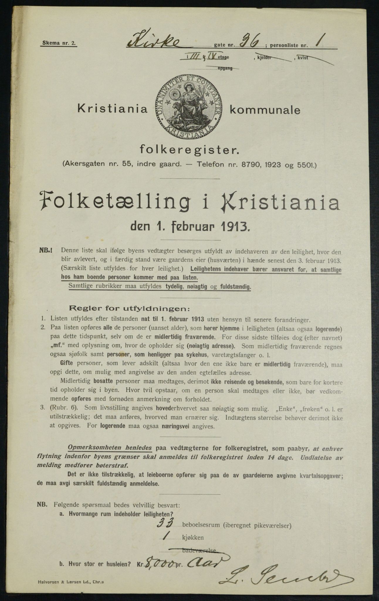 OBA, Municipal Census 1913 for Kristiania, 1913, p. 49731