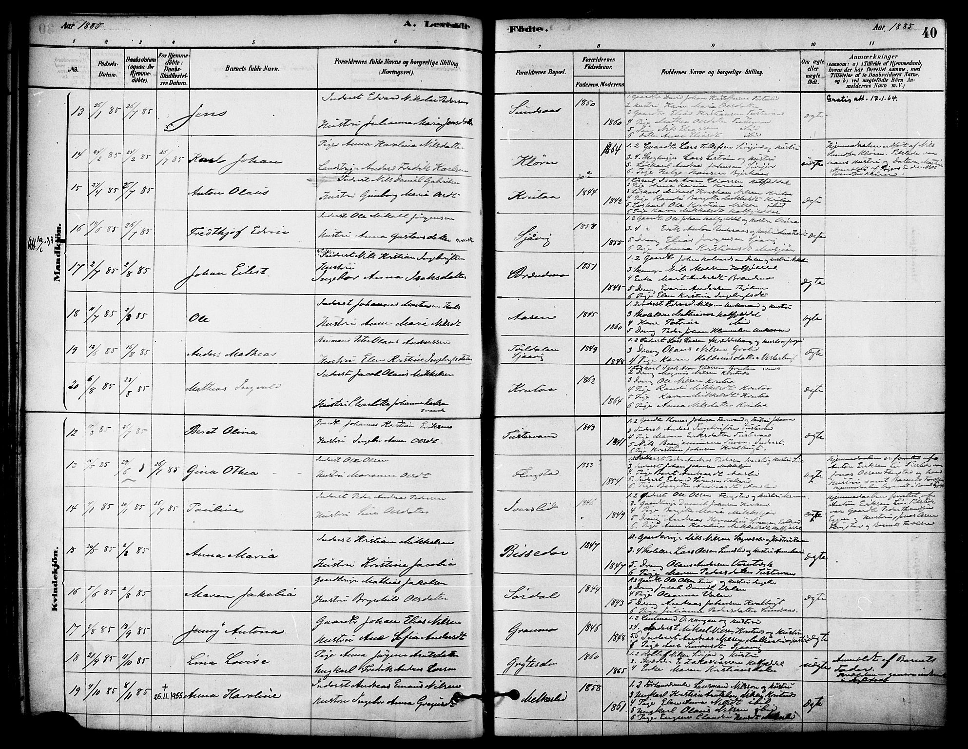 Ministerialprotokoller, klokkerbøker og fødselsregistre - Nordland, AV/SAT-A-1459/823/L0325: Parish register (official) no. 823A02, 1878-1898, p. 40