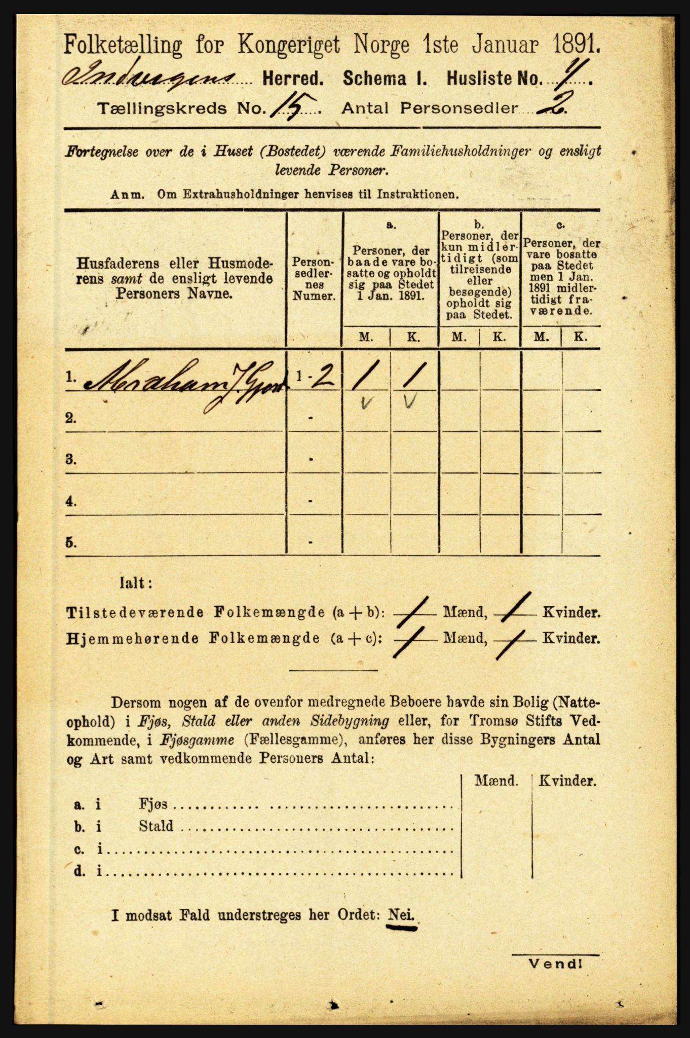 RA, 1891 census for 1447 Innvik, 1891, p. 3205