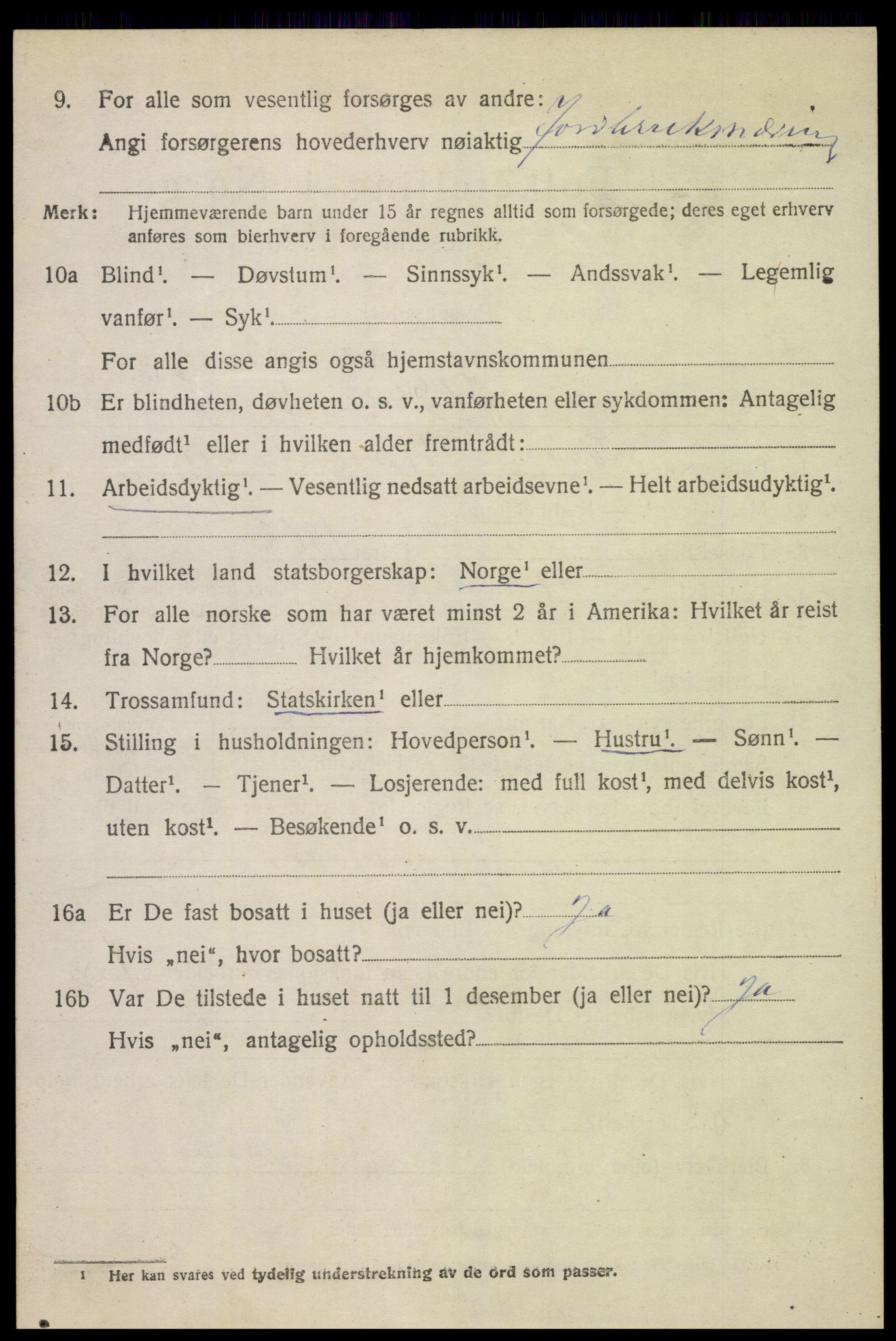 SAH, 1920 census for Biri, 1920, p. 2020