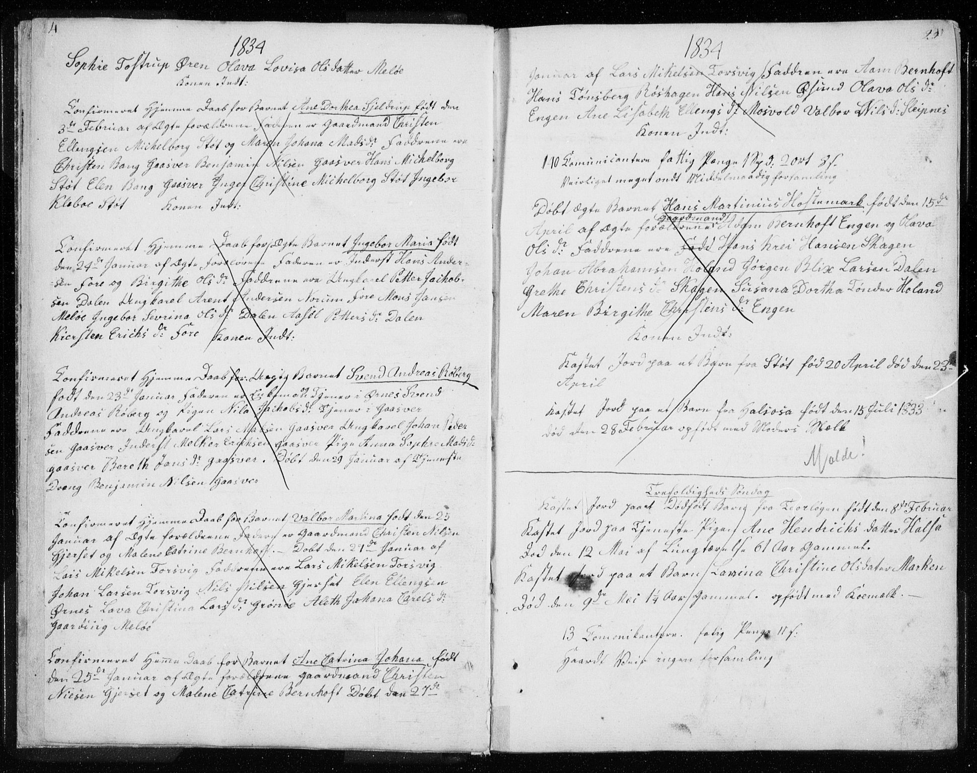Ministerialprotokoller, klokkerbøker og fødselsregistre - Nordland, SAT/A-1459/843/L0632: Parish register (copy) no. 843C01, 1833-1853, p. 24-25
