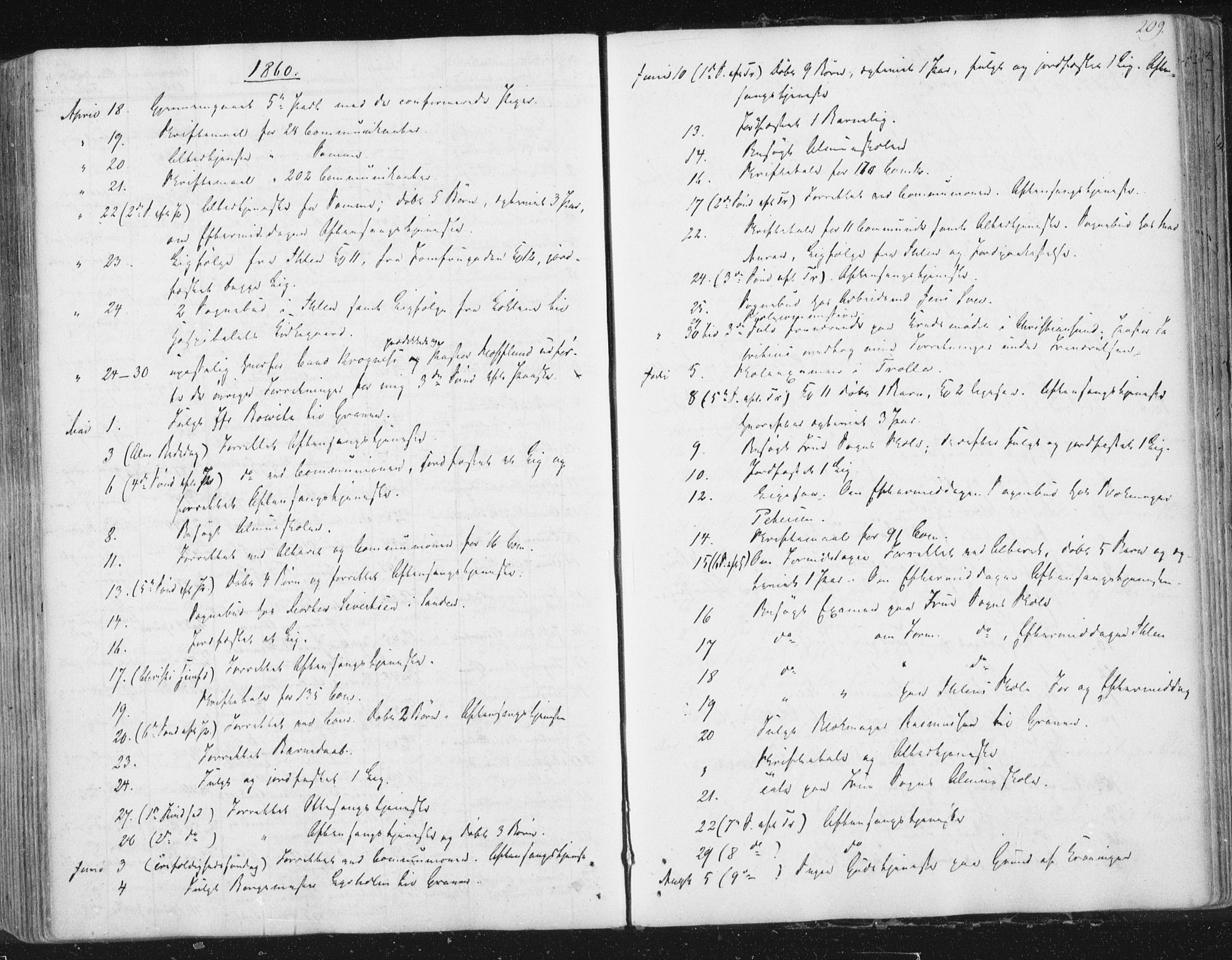 Ministerialprotokoller, klokkerbøker og fødselsregistre - Sør-Trøndelag, SAT/A-1456/602/L0127: Curate's parish register no. 602B01, 1821-1875, p. 209