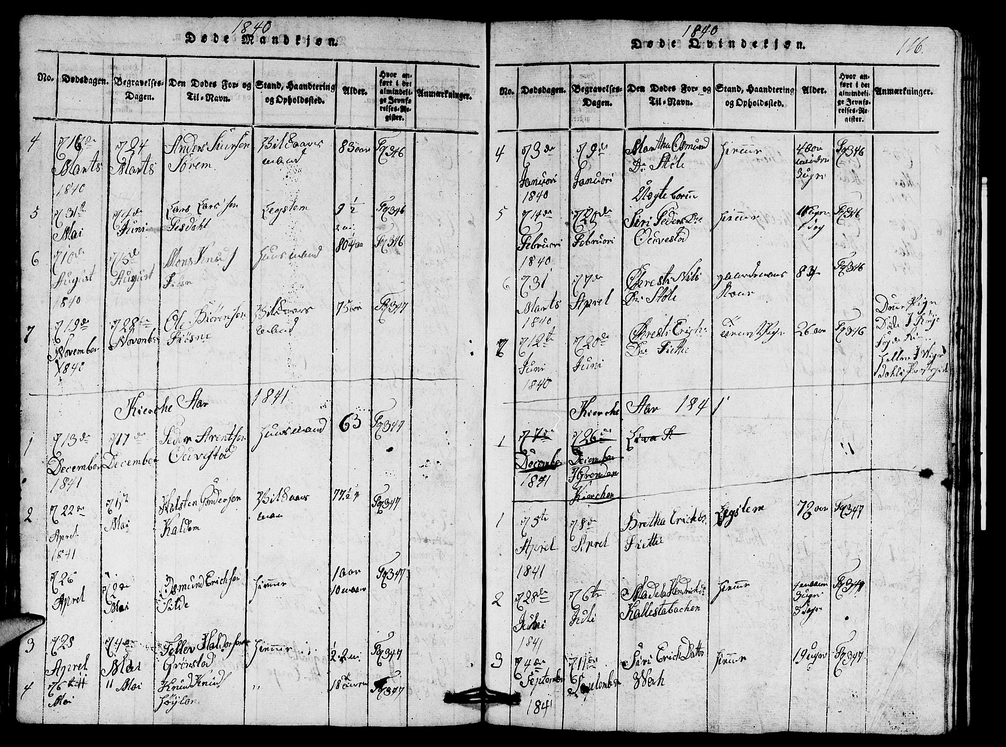 Etne sokneprestembete, SAB/A-75001/H/Hab: Parish register (copy) no. A 1, 1815-1849, p. 116