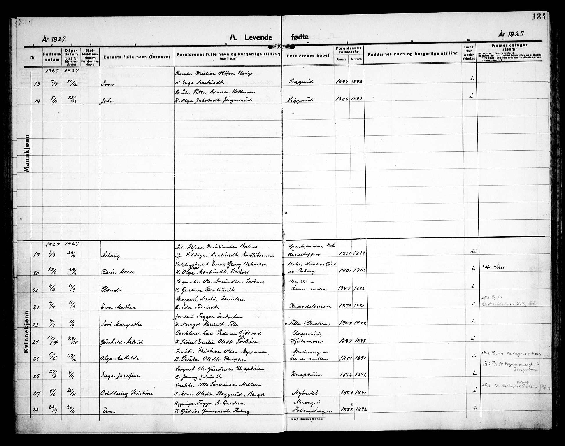 Åsnes prestekontor, AV/SAH-PREST-042/H/Ha/Haa/L0000C: Parish register (official) no. 0A, 1890-1929, p. 134