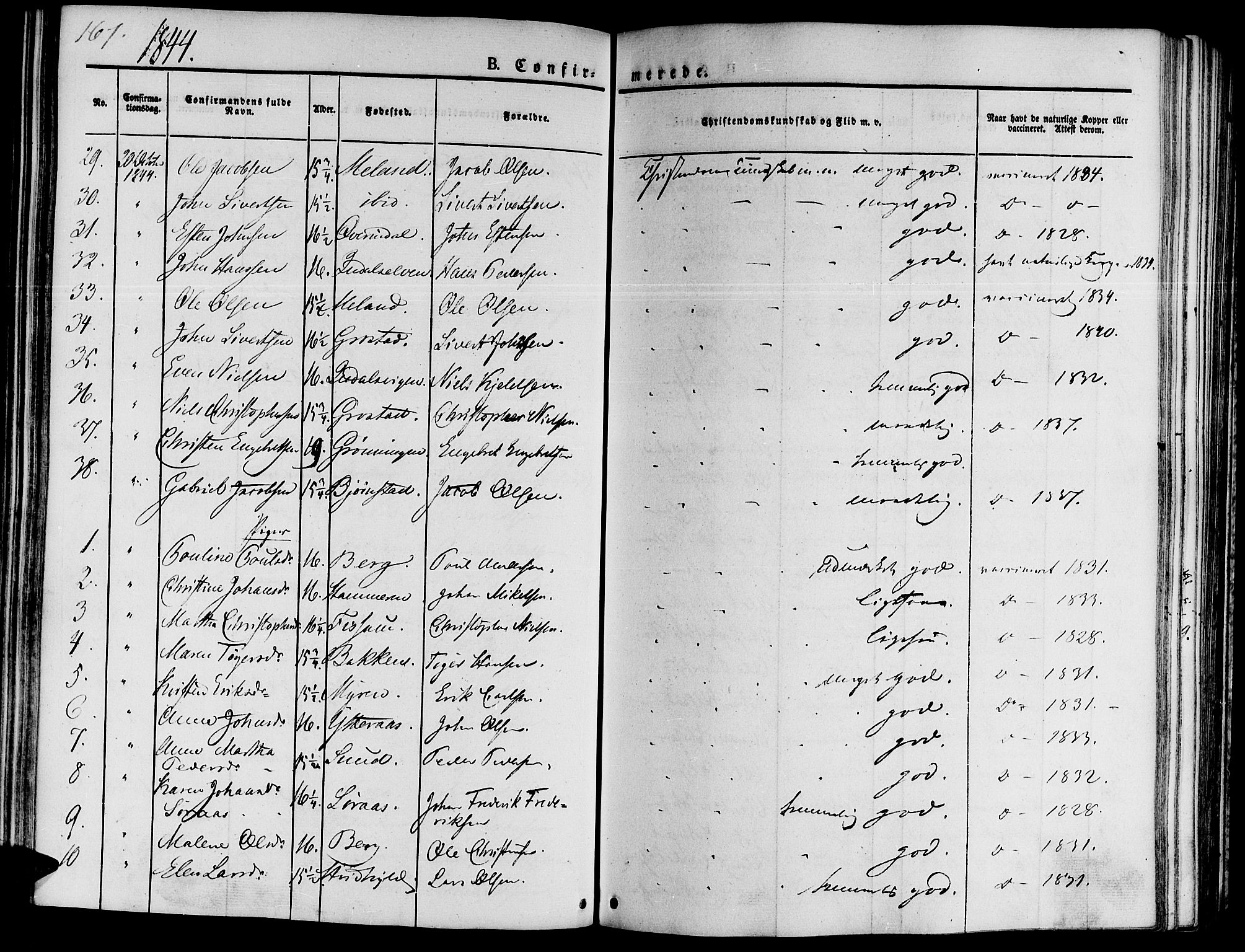 Ministerialprotokoller, klokkerbøker og fødselsregistre - Sør-Trøndelag, AV/SAT-A-1456/646/L0610: Parish register (official) no. 646A08, 1837-1847, p. 167