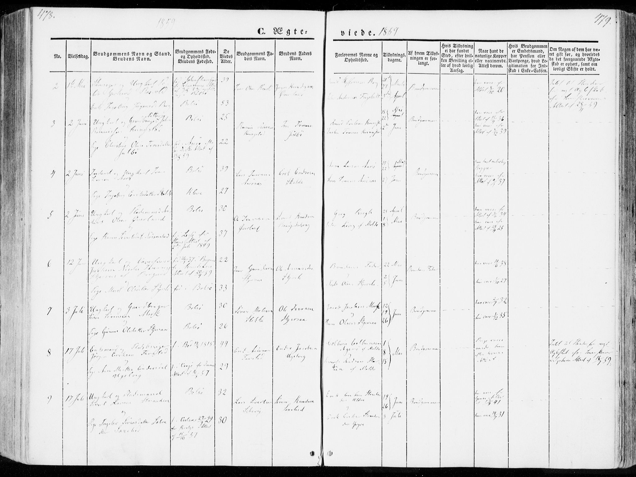 Ministerialprotokoller, klokkerbøker og fødselsregistre - Møre og Romsdal, AV/SAT-A-1454/555/L0653: Parish register (official) no. 555A04, 1843-1869, p. 478-479