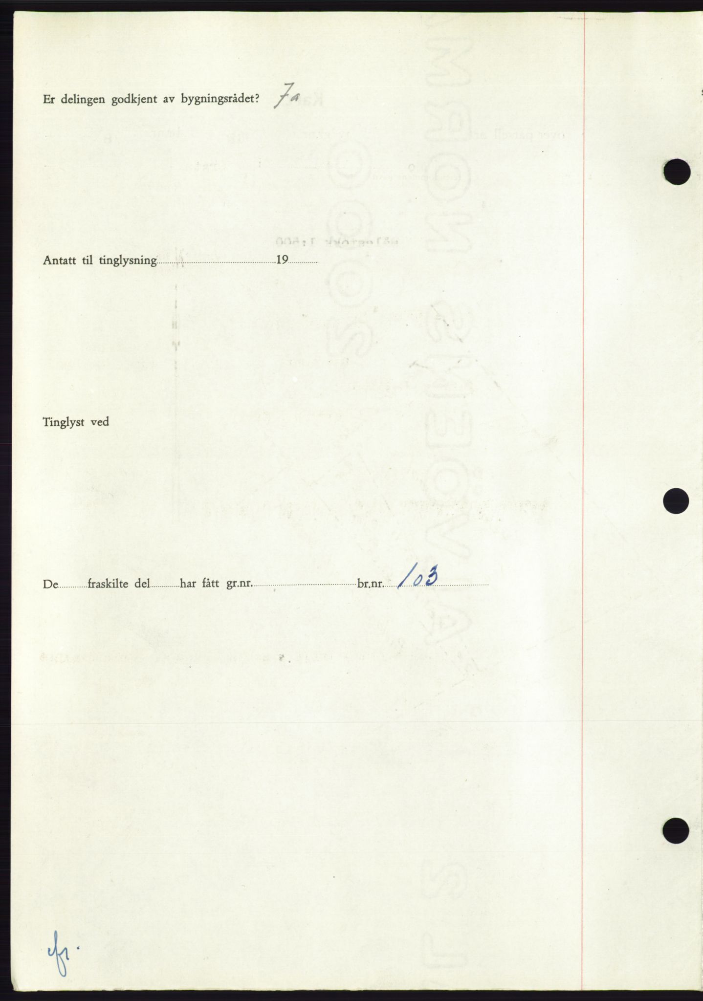 Søre Sunnmøre sorenskriveri, AV/SAT-A-4122/1/2/2C/L0094: Mortgage book no. 20A, 1953-1953, Diary no: : 1066/1953