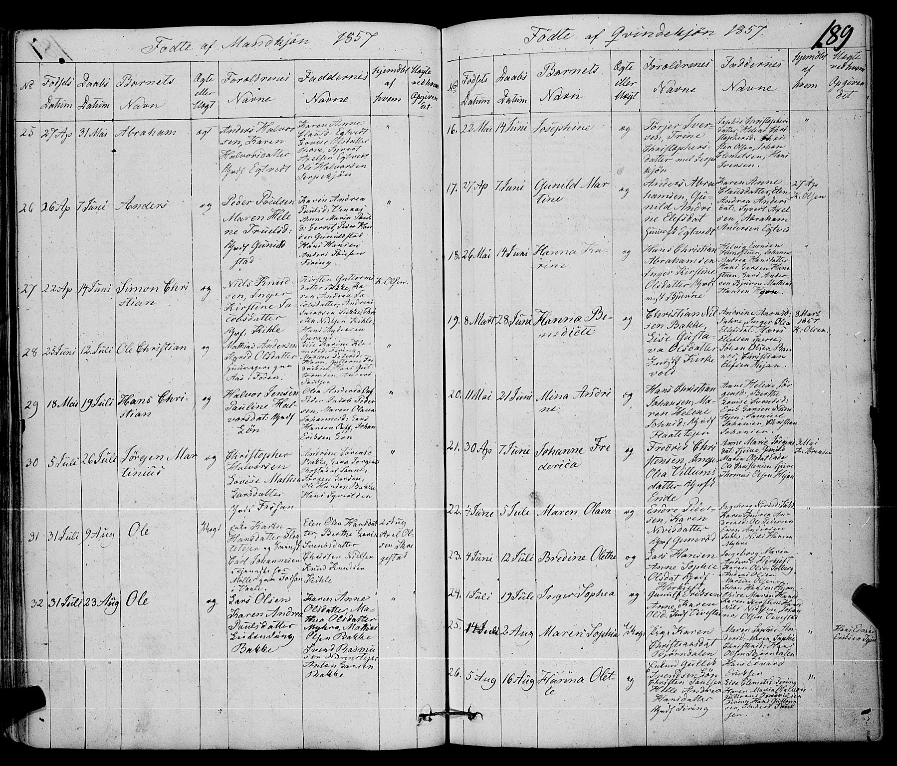 Ramnes kirkebøker, SAKO/A-314/F/Fa/L0005: Parish register (official) no. I 5, 1841-1861, p. 188-189