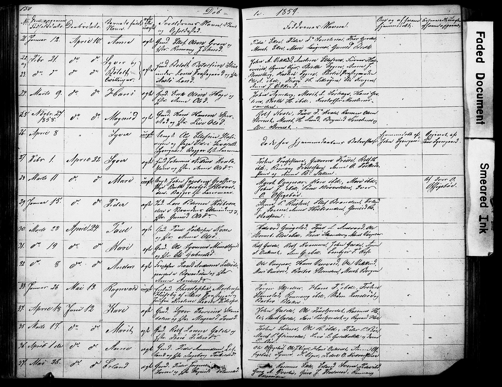 Lom prestekontor, AV/SAH-PREST-070/L/L0012: Parish register (copy) no. 12, 1845-1873, p. 150-151