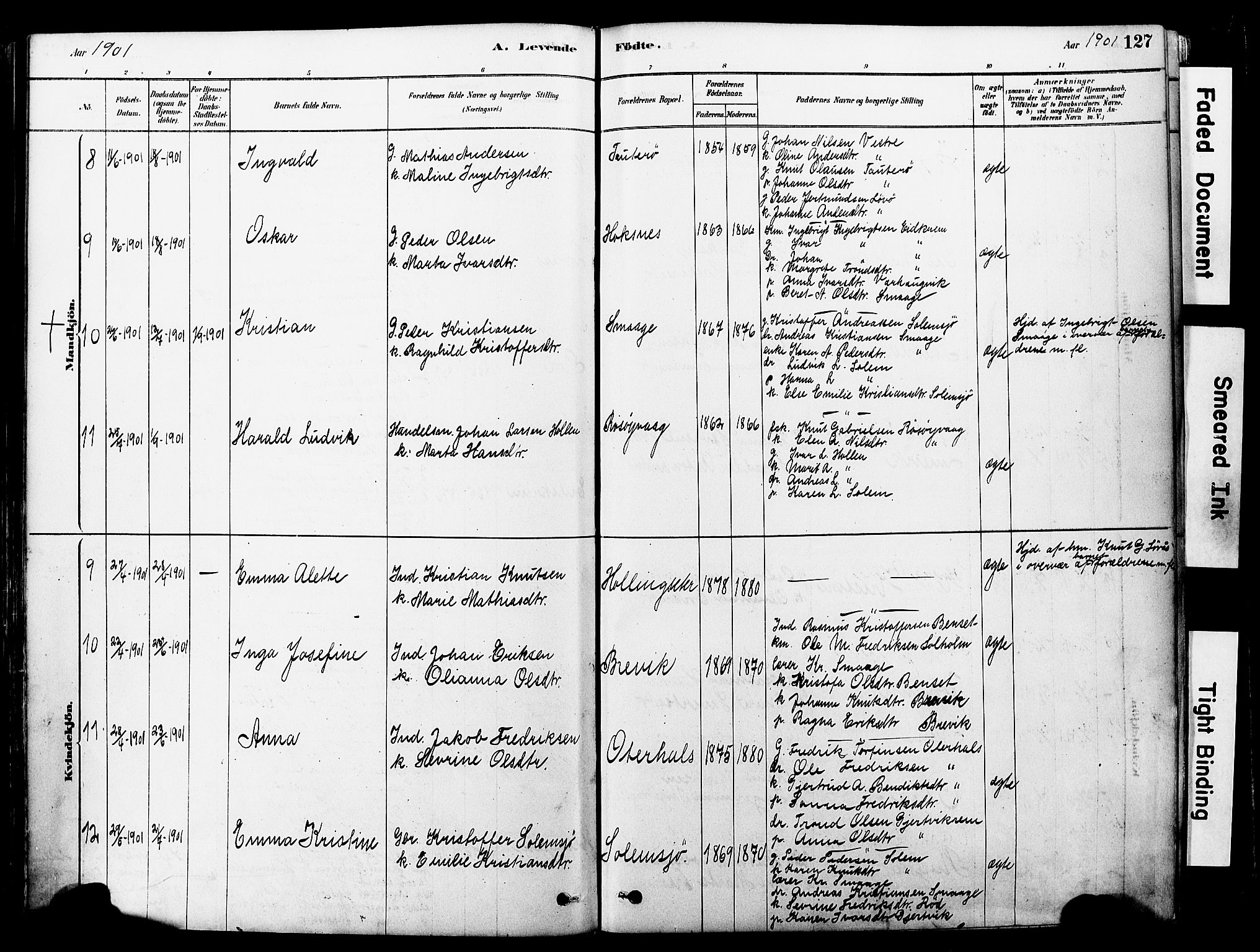 Ministerialprotokoller, klokkerbøker og fødselsregistre - Møre og Romsdal, SAT/A-1454/560/L0721: Parish register (official) no. 560A05, 1878-1917, p. 127