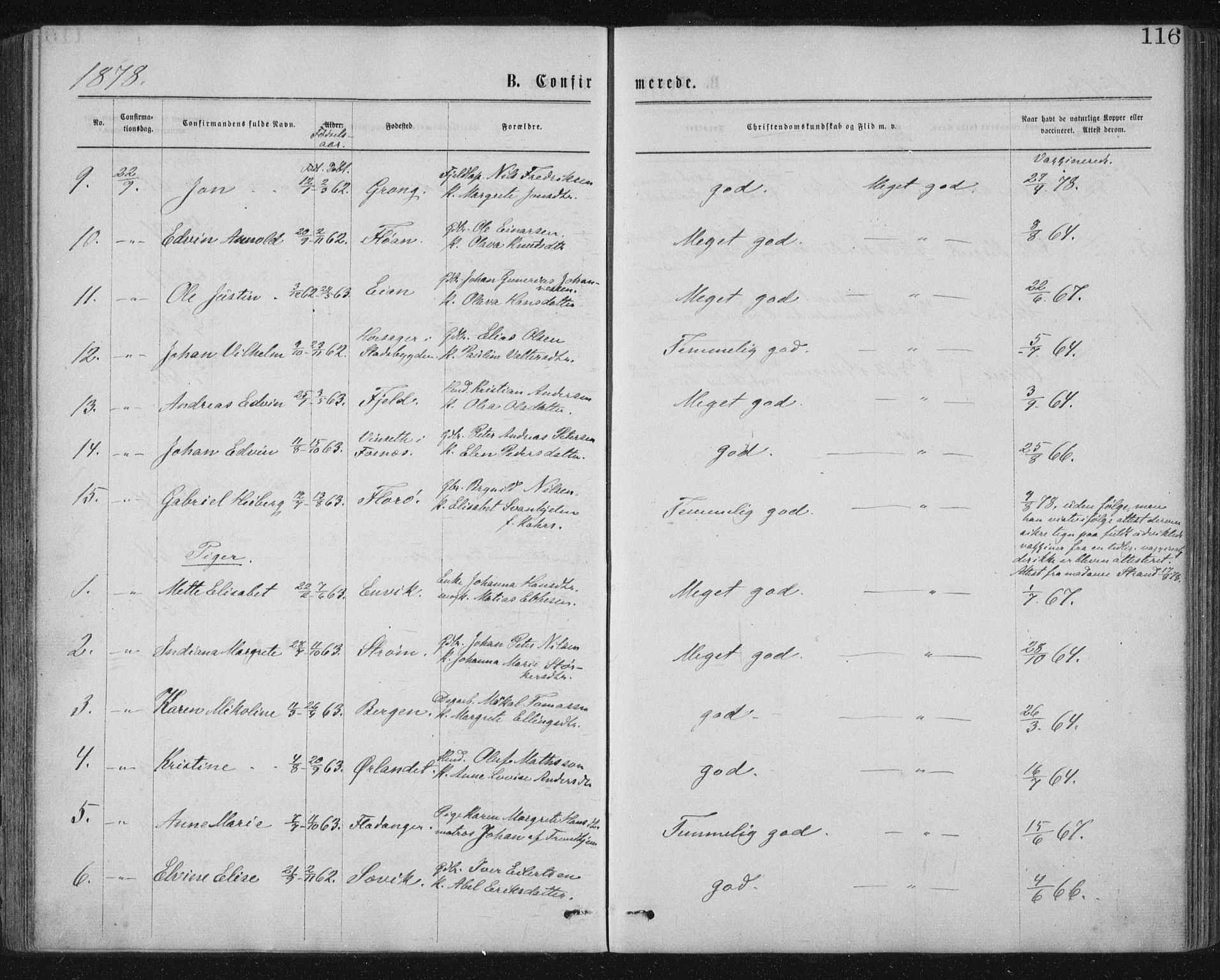 Ministerialprotokoller, klokkerbøker og fødselsregistre - Nord-Trøndelag, SAT/A-1458/771/L0596: Parish register (official) no. 771A03, 1870-1884, p. 116