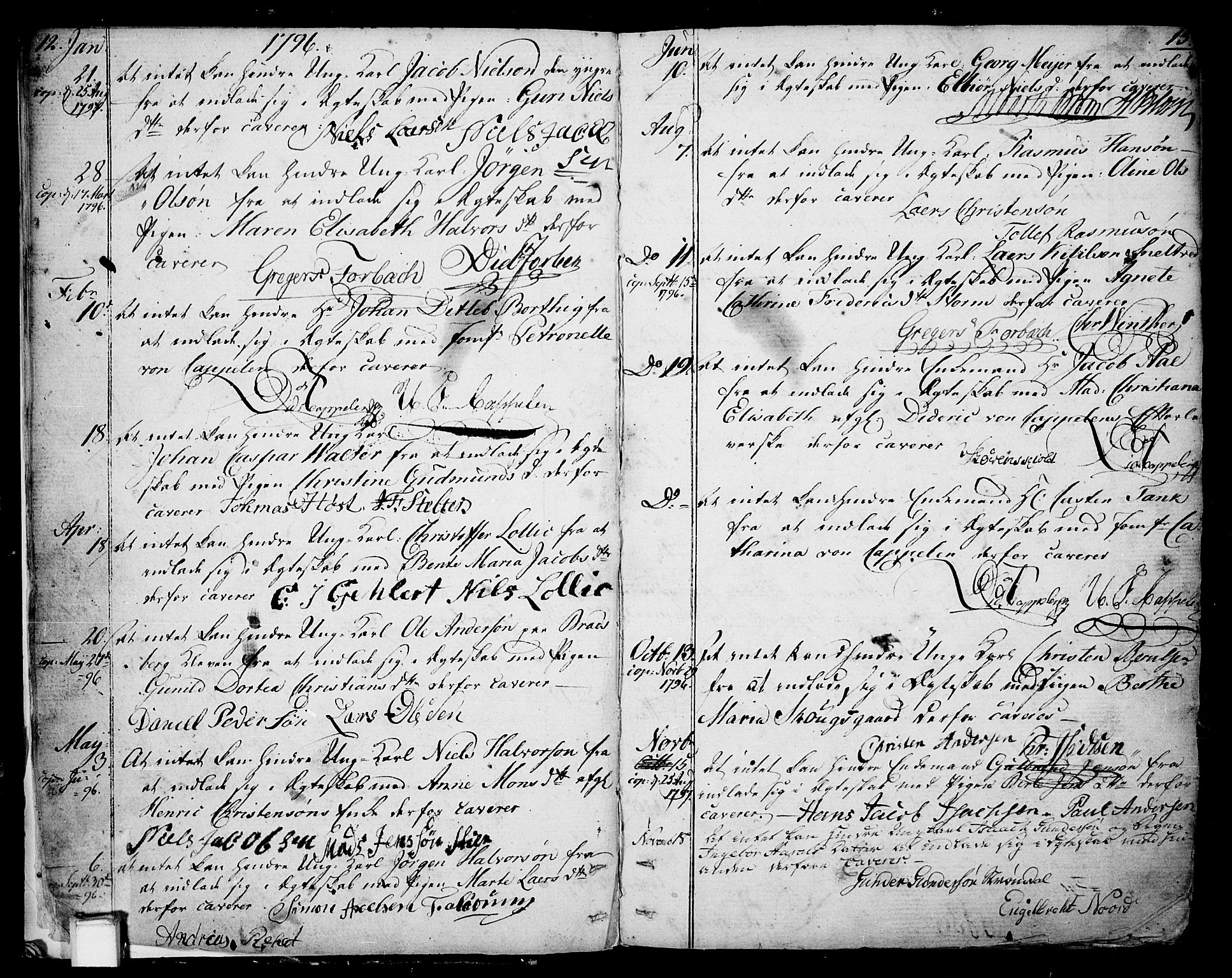 Skien kirkebøker, SAKO/A-302/F/Fa/L0004: Parish register (official) no. 4, 1792-1814, p. 12-13