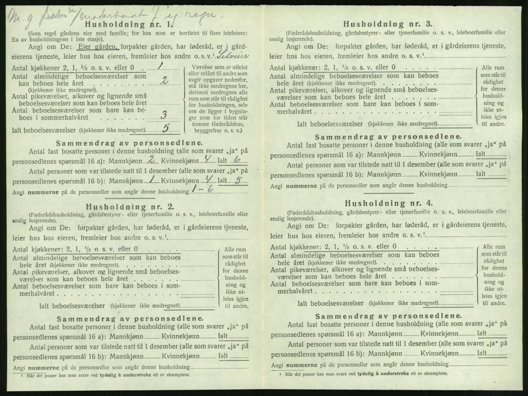 SAT, 1920 census for Brattvær, 1920, p. 185