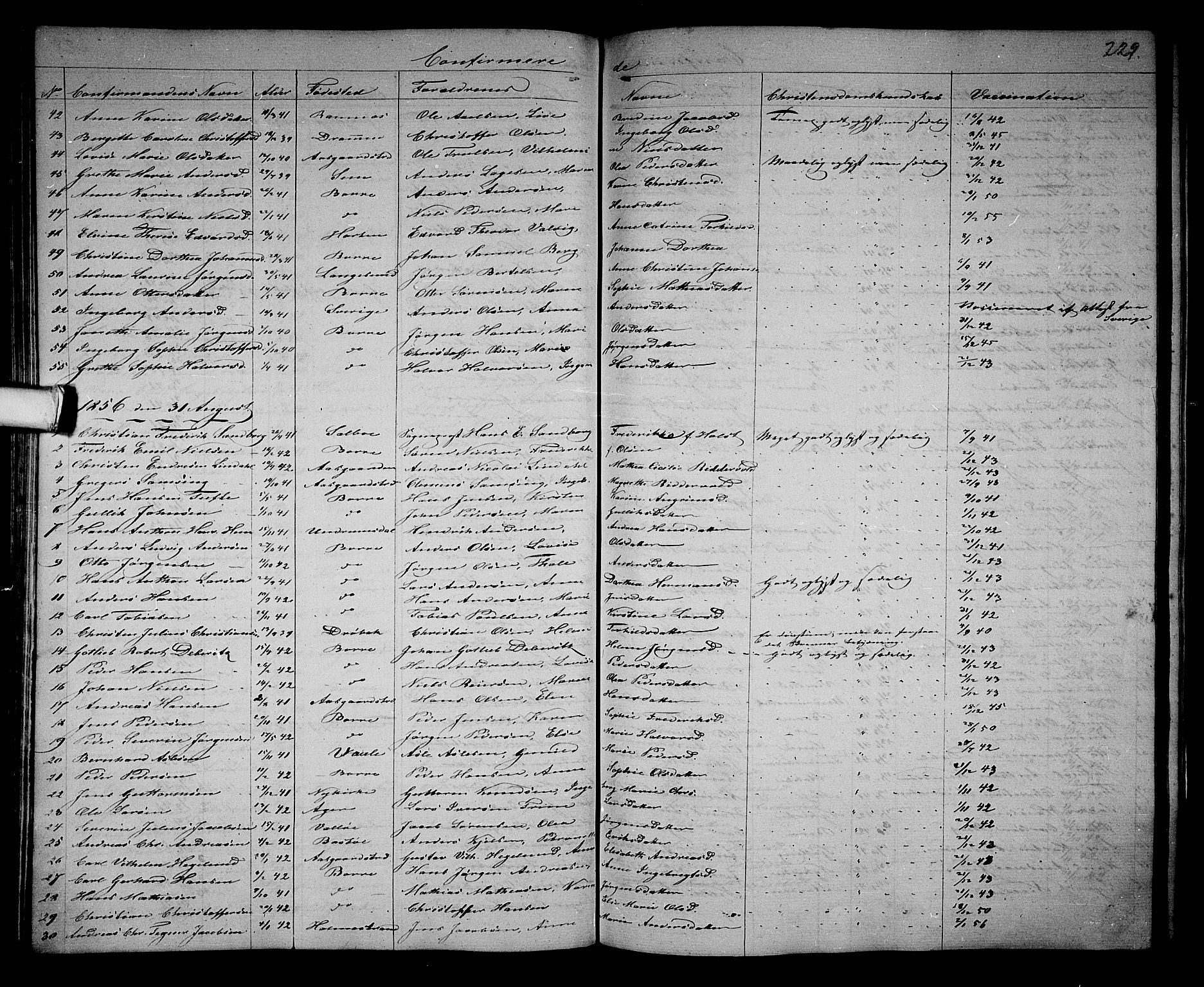 Borre kirkebøker, SAKO/A-338/G/Ga/L0002: Parish register (copy) no. I 2, 1852-1871, p. 229